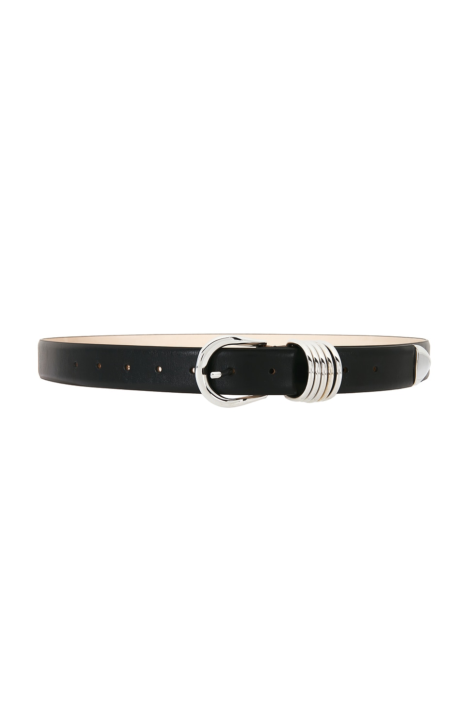 Dehanche Hollyhock Man Leather Belt In Black & Silver