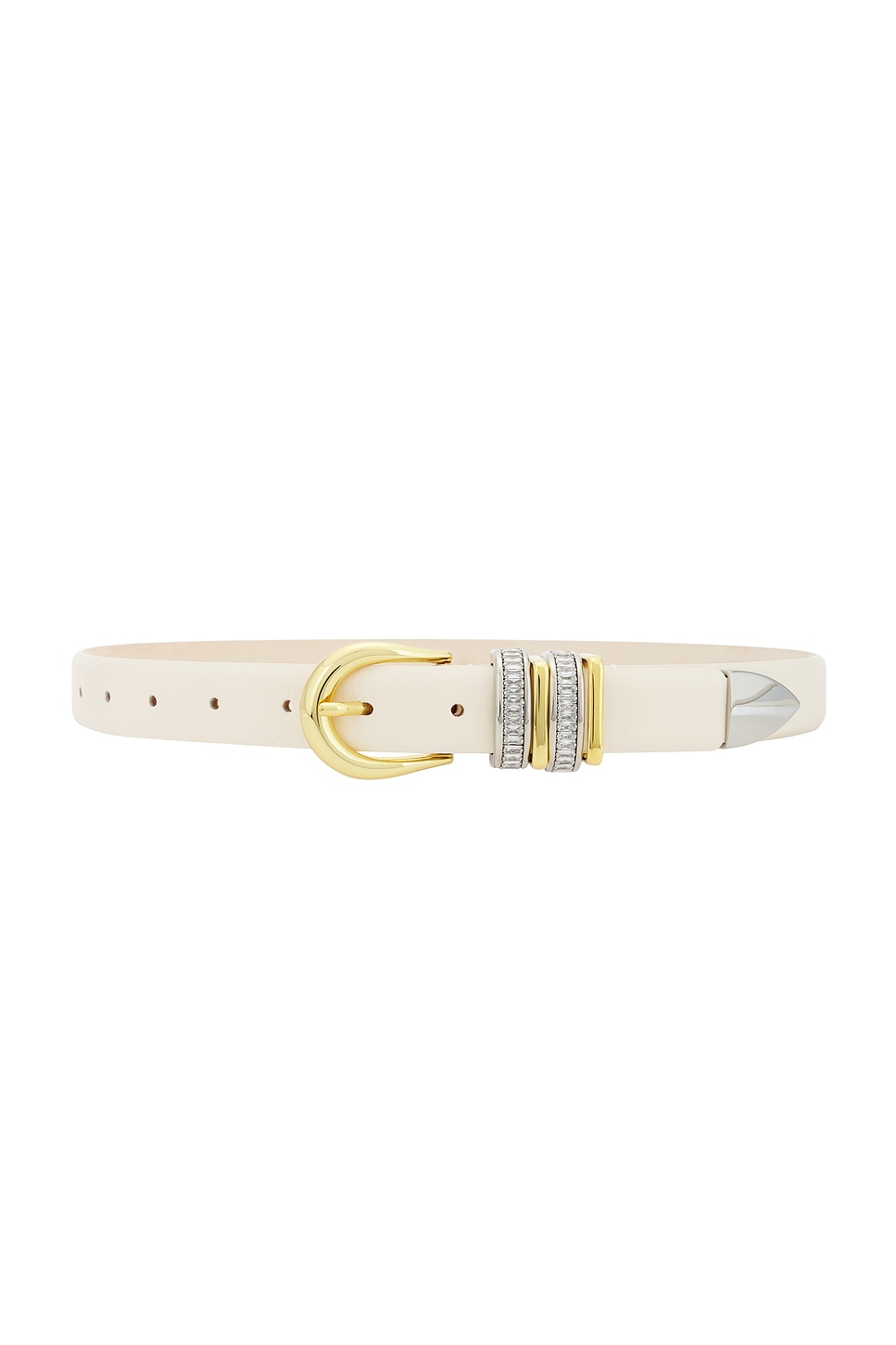 DEHANCHE Crystal Hollyhock Belt in Ivory