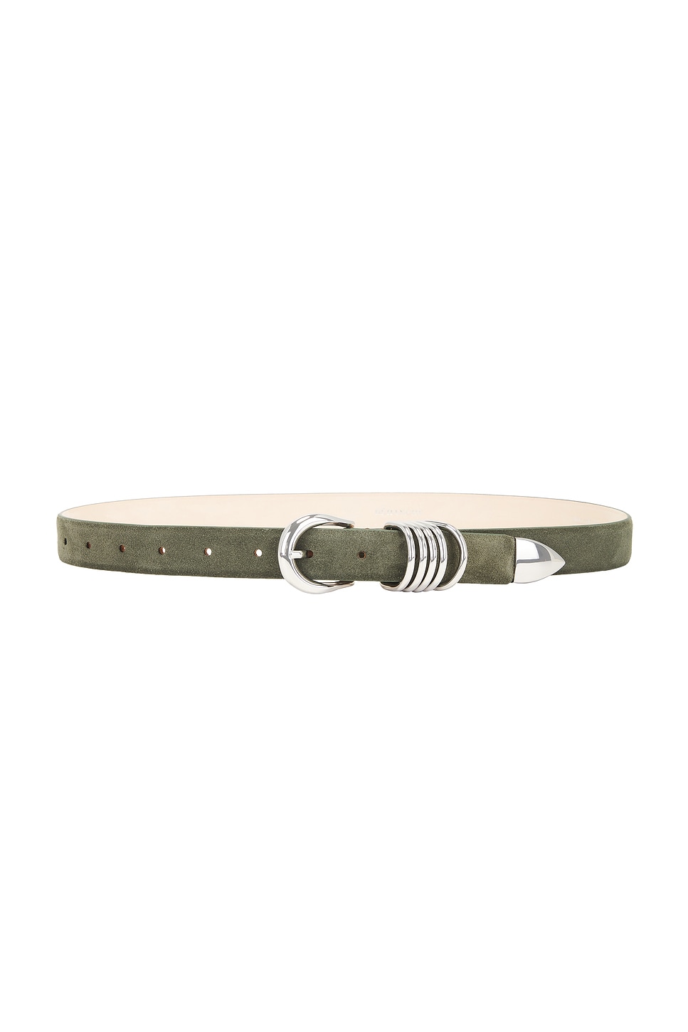 Shop Dehanche Hollyhock Suede Belt In Birch & Silver