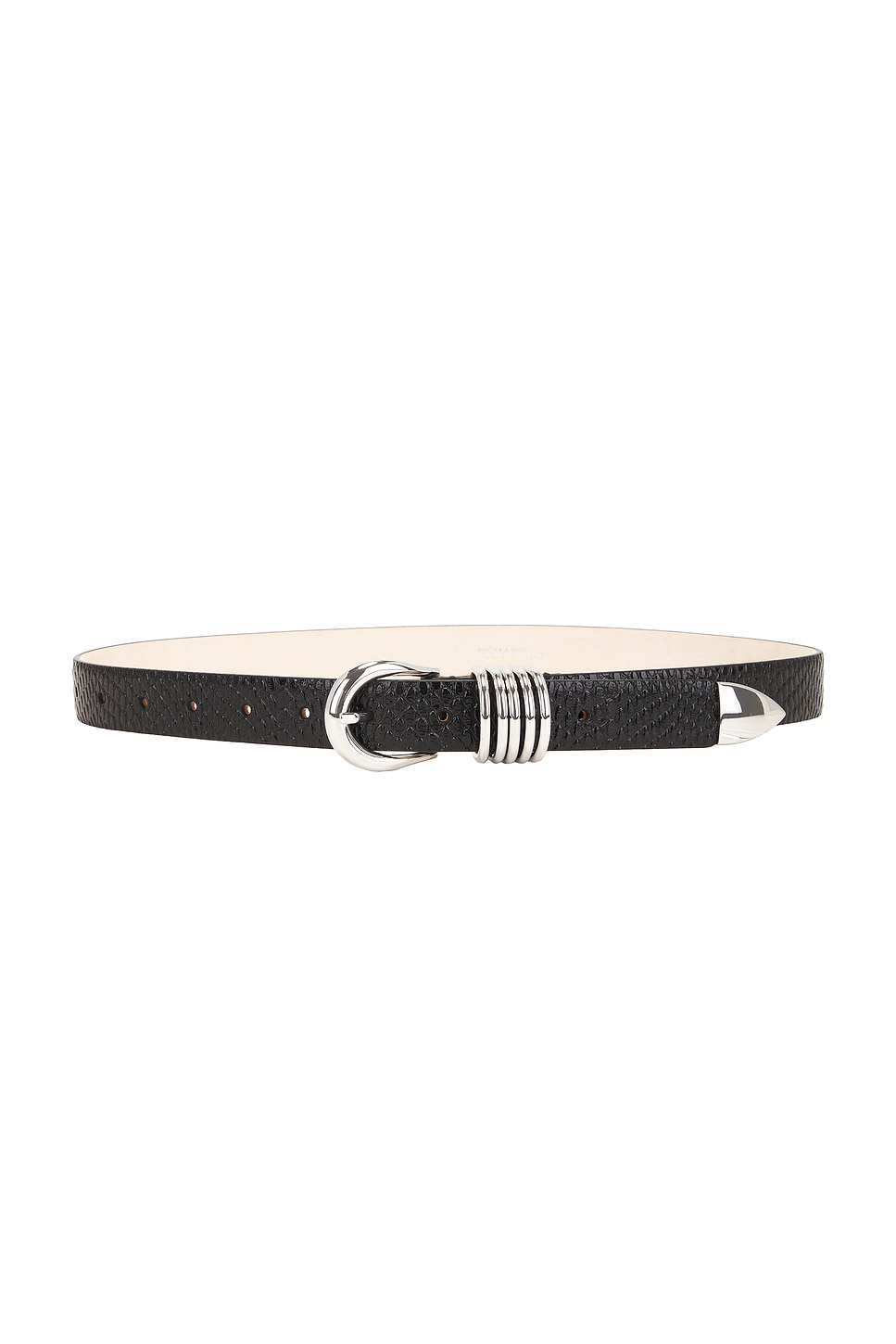 Shop Dehanche Hollyhock Viper Belt In Black Viper & Silver