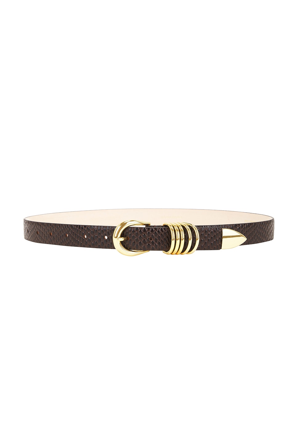 Shop Dehanche Hollyhock Viper Belt In Tobacco Viper & Gold