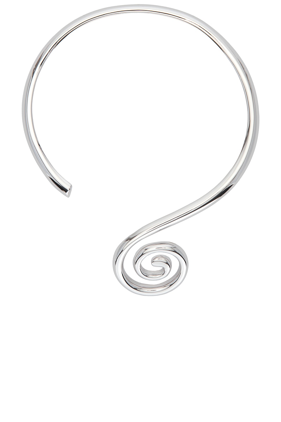 DEHANCHE Koru Collar Necklace in Metallic Silver