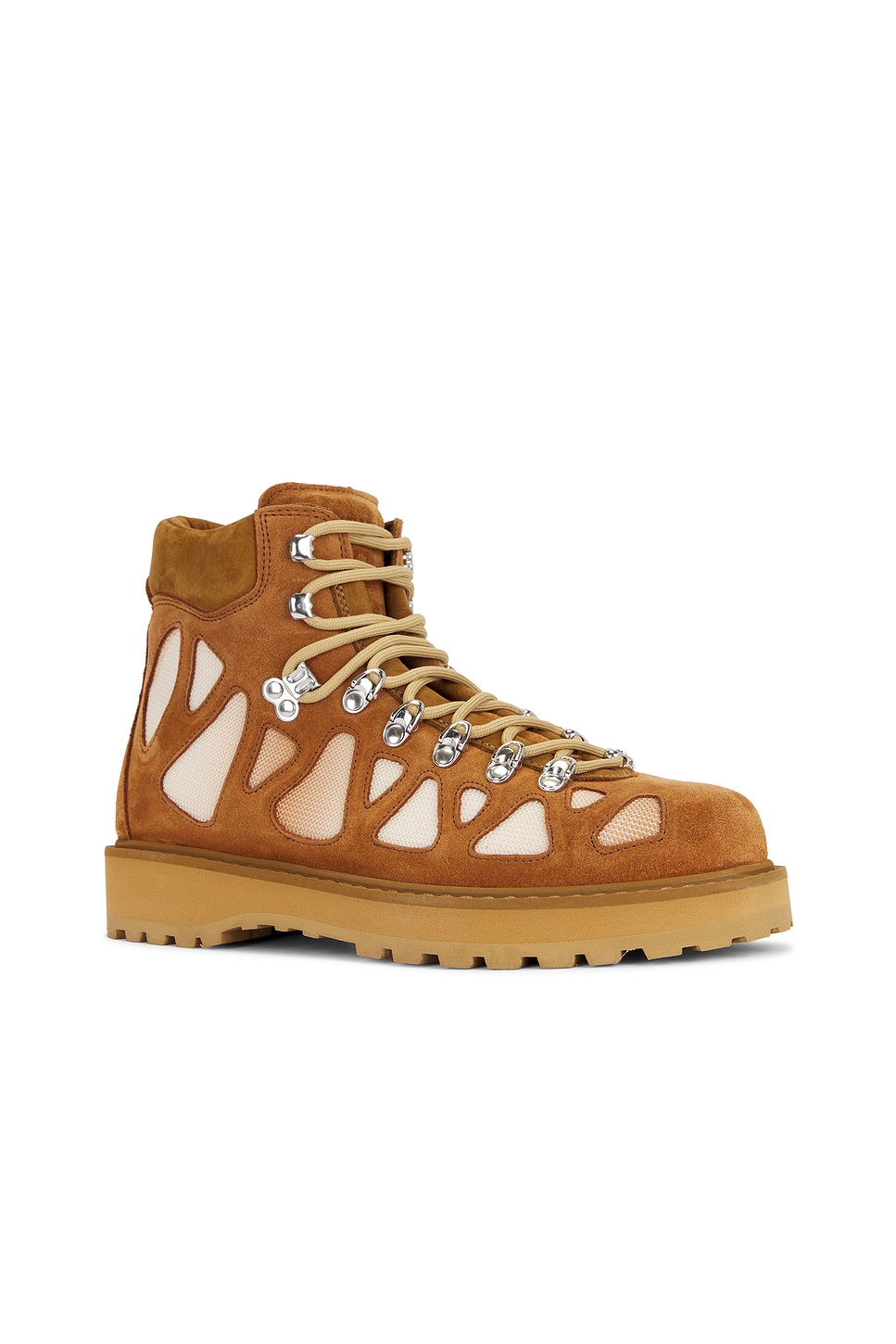 Shop Diemme Roccia Vet Cut-out Boot In Cognac Suede & Beige Ombre