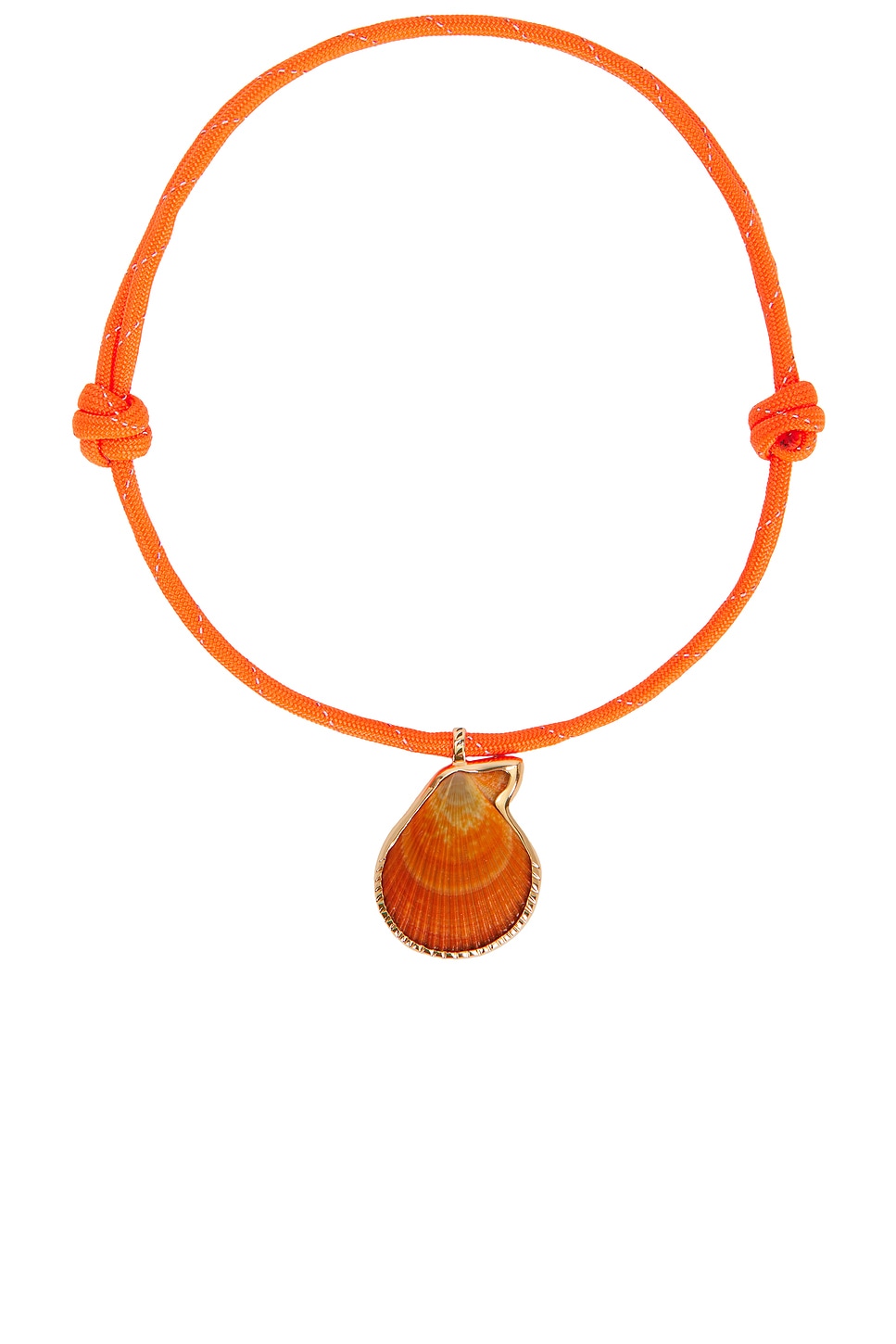 18k Gold Clam Necklace in Orange