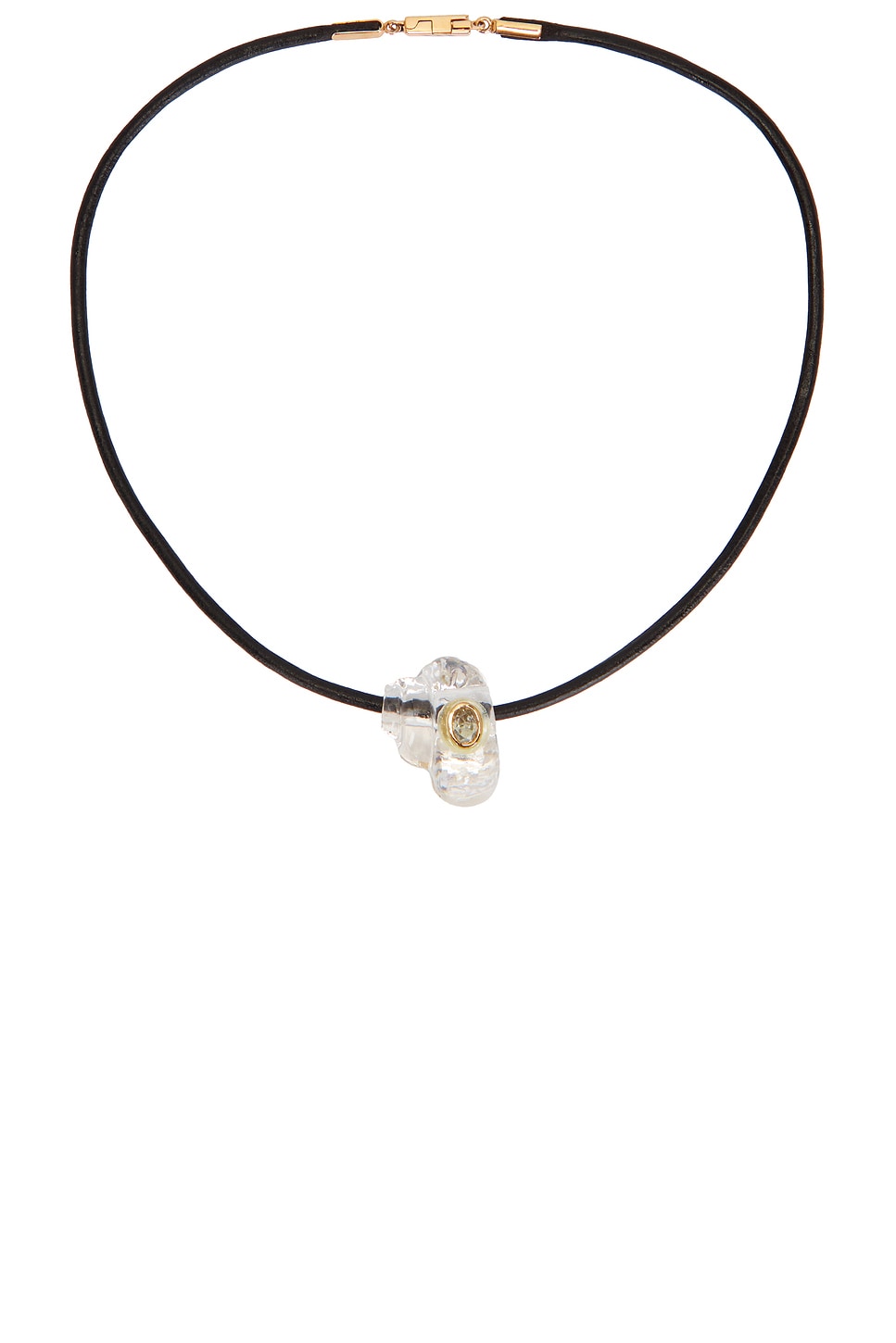 Turbo Oval Sillimanite Cord Necklace in White