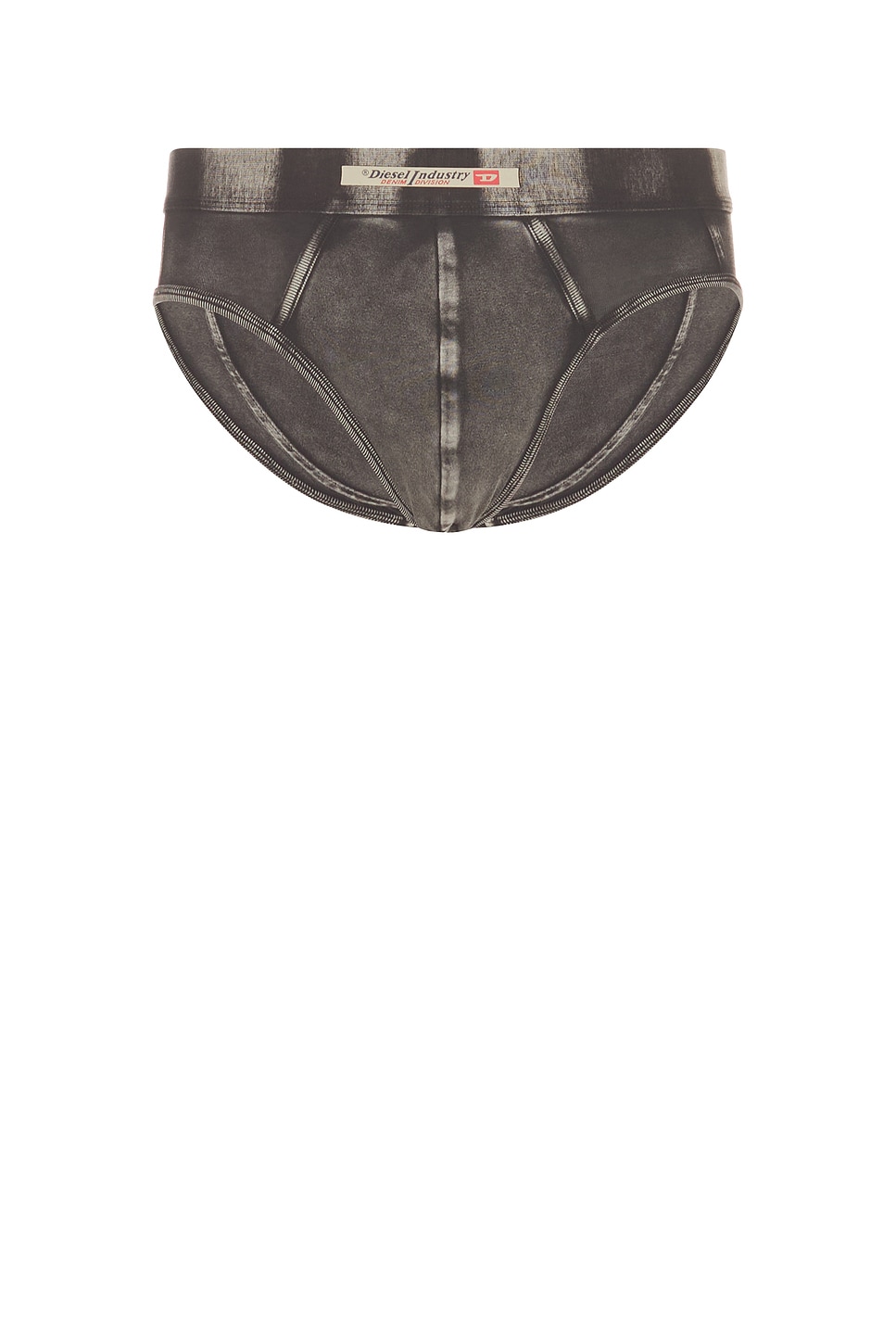 Image 1 of Diesel Denim Effect Briefs in Off & Black
