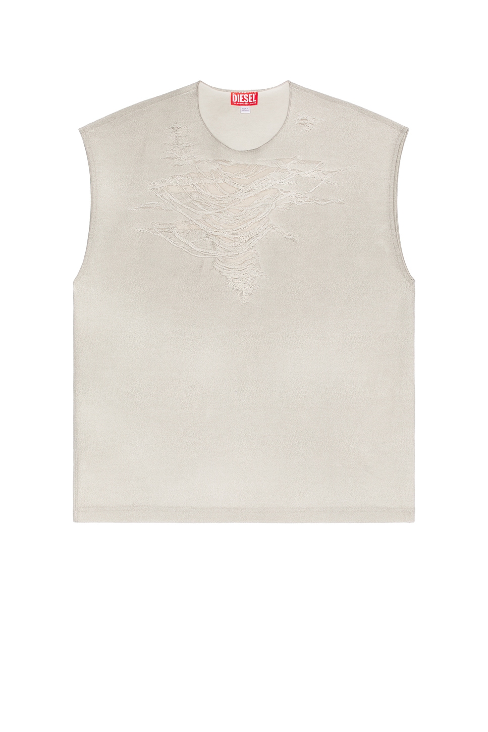 Image 1 of Diesel Sleeveless Distressed Sweater in Grey