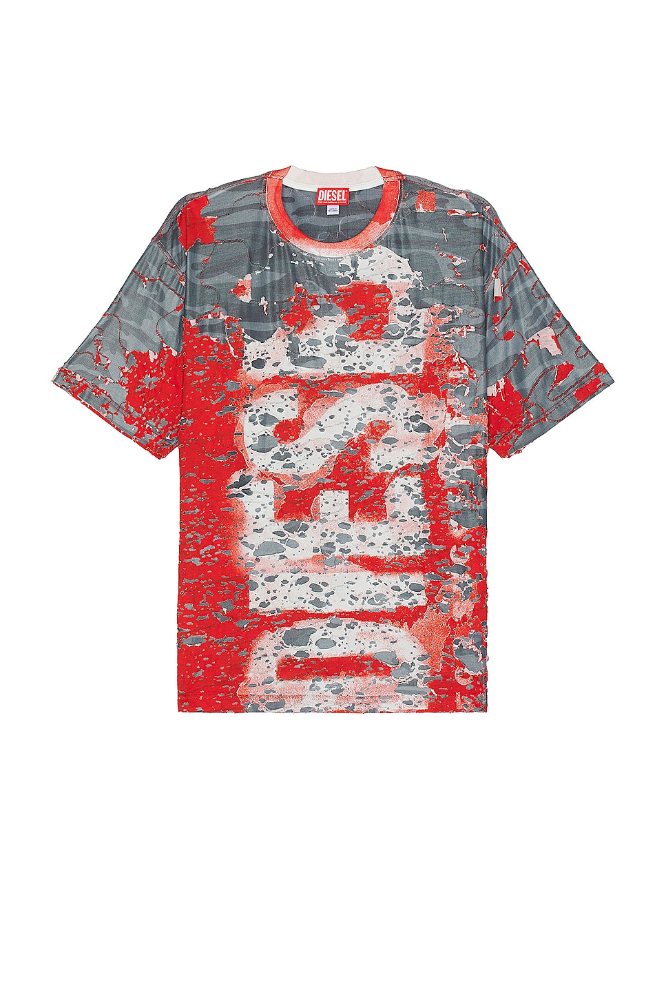 Image 1 of Diesel Boxt Peel T-shirt in Formula Red