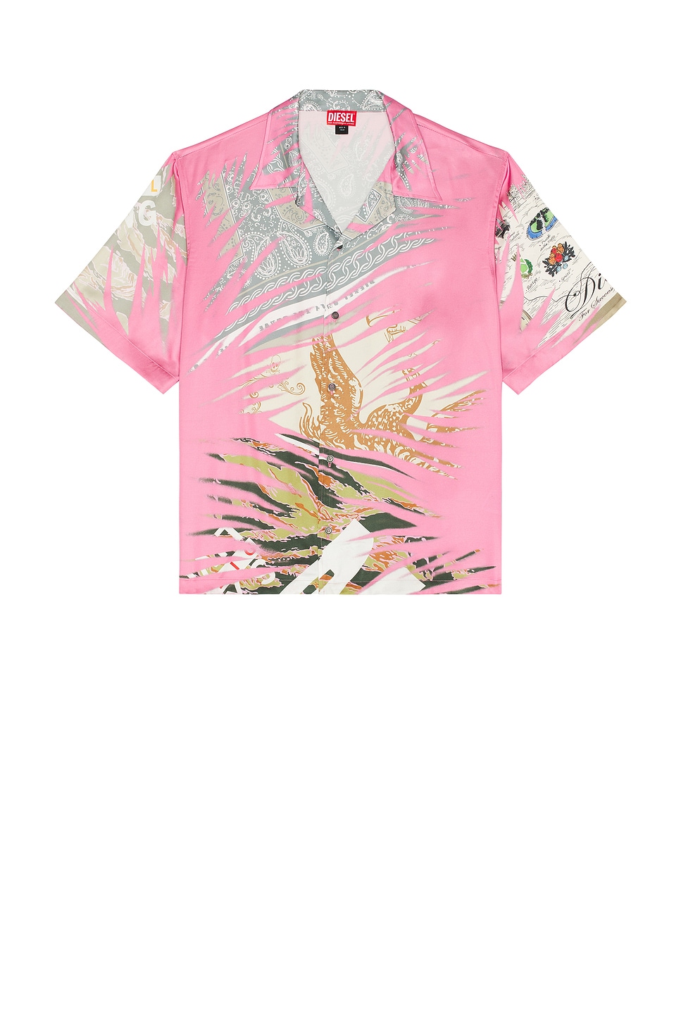 Image 1 of Diesel Printed Button Up Shirt in Pink