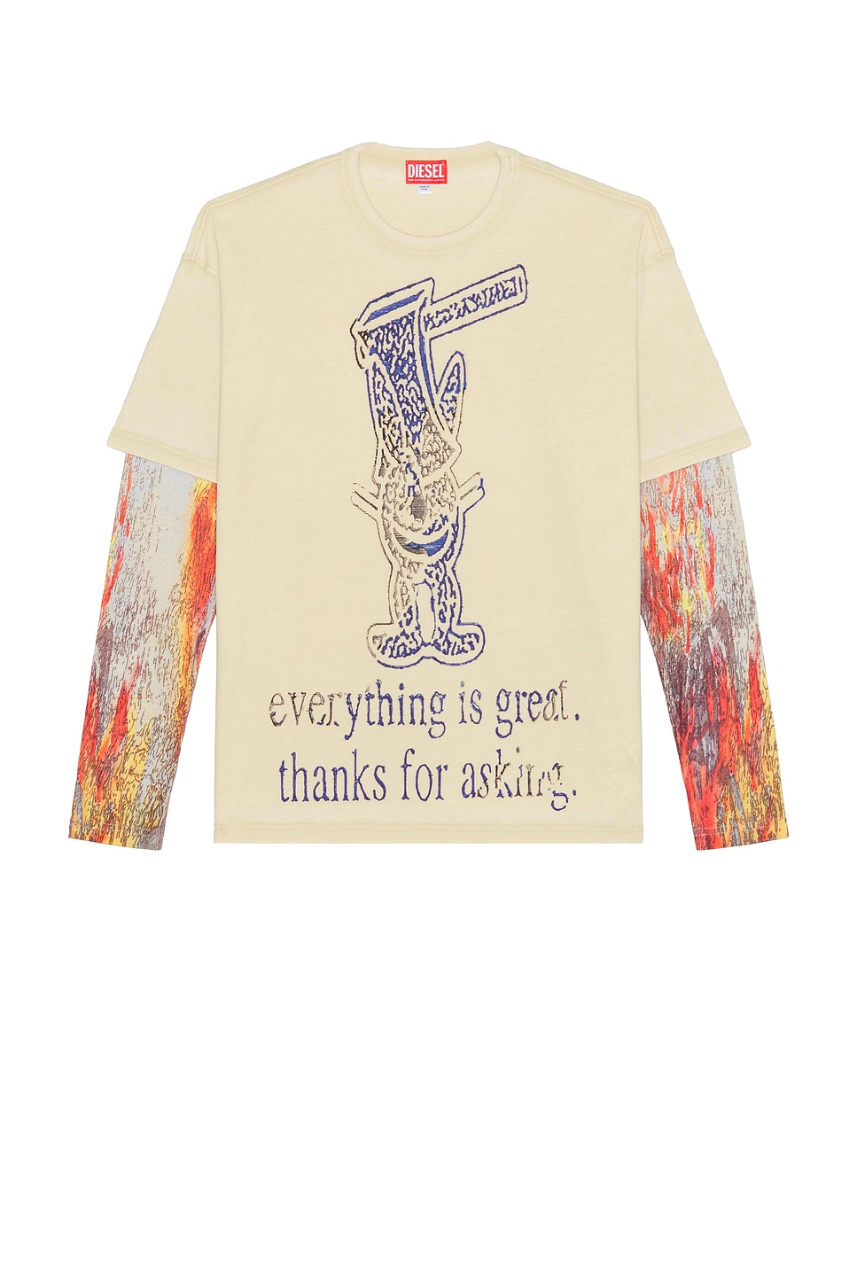 Image 1 of Diesel T-Boxt Long Sleeve Tee in Brown