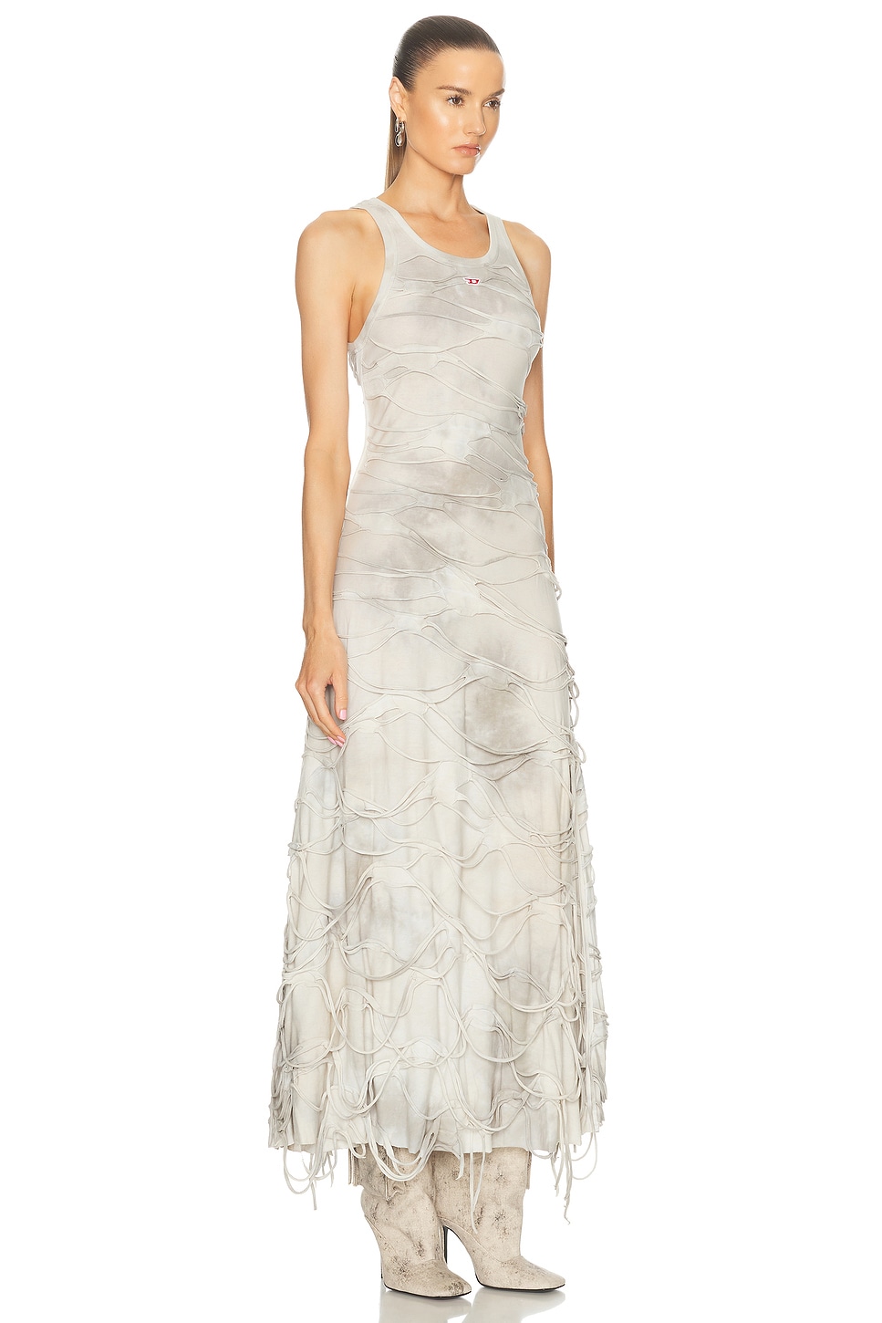 Shop Diesel Tank Maxi Dress In Grey