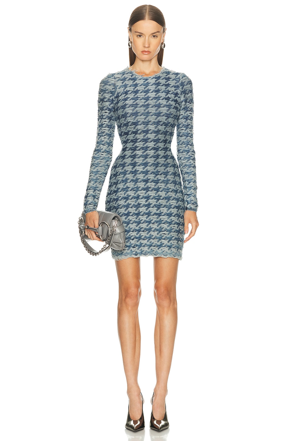 Image 1 of Diesel Long Sleeve Mini Dress in Blue