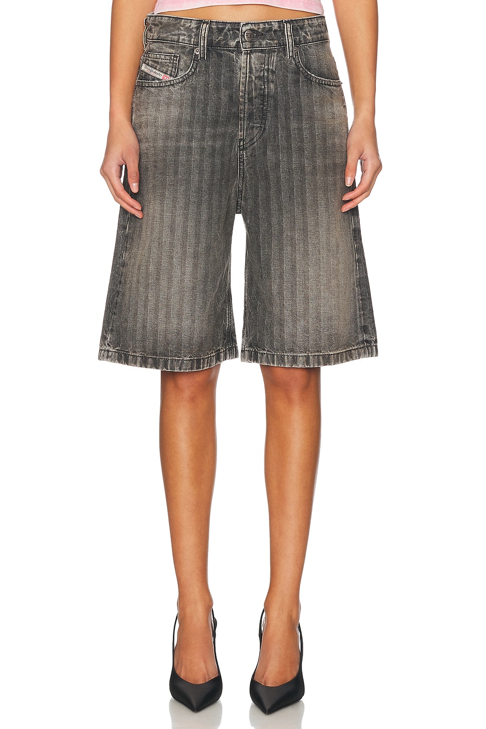 High Waisted Bermuda Short in Charcoal