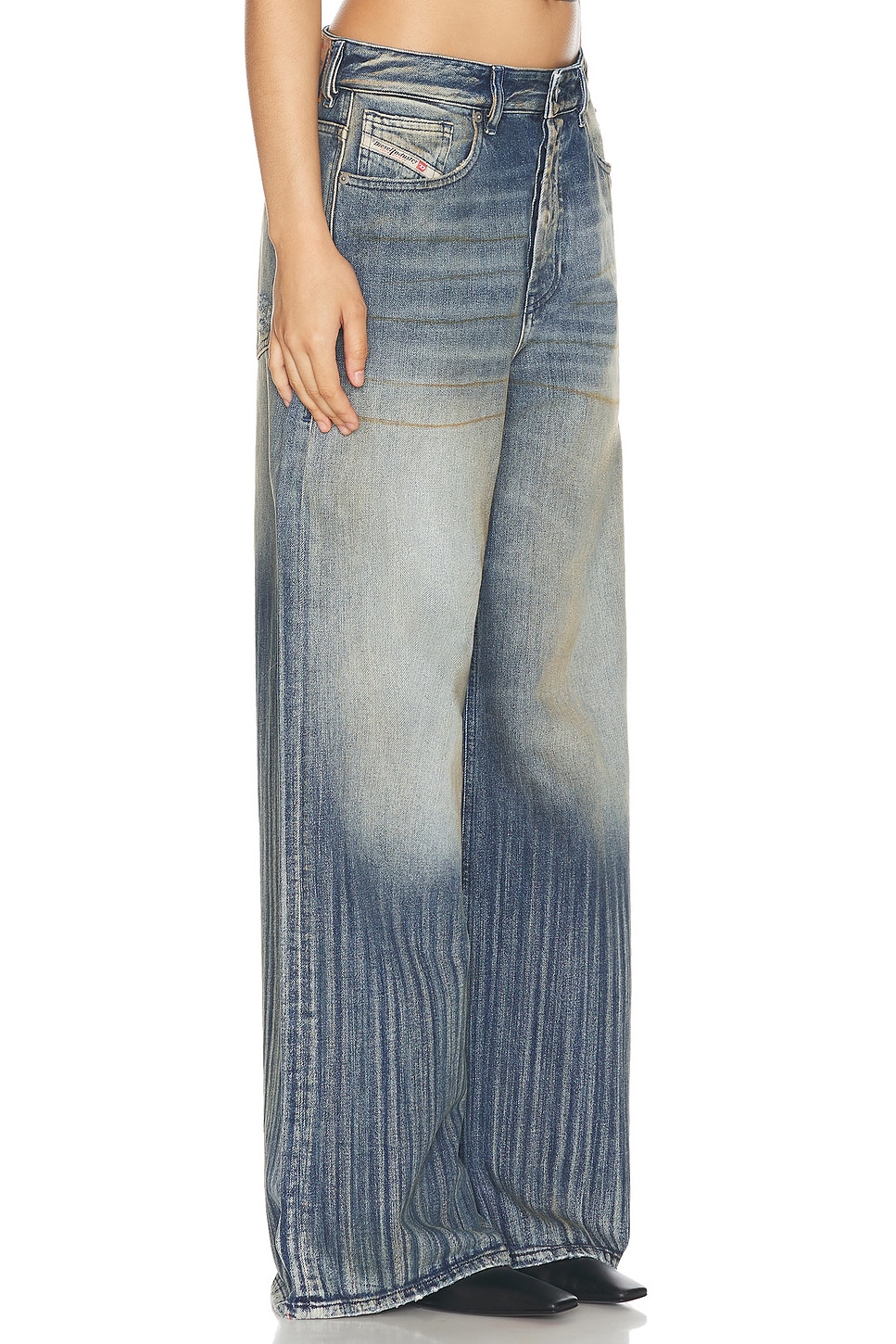 Shop Diesel Wide Leg In Denim