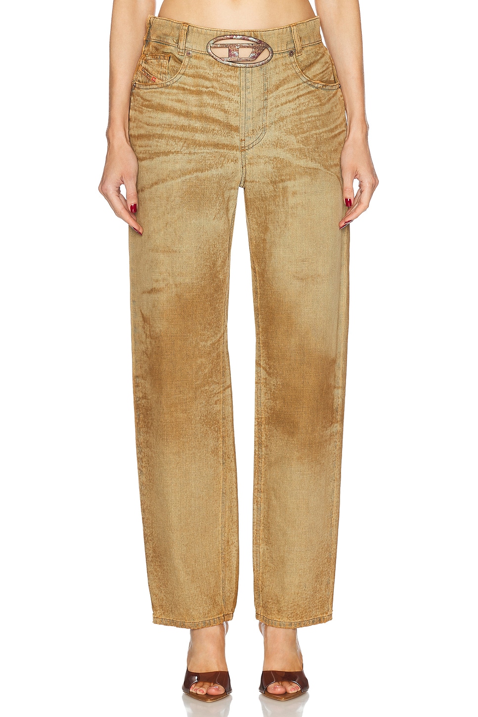 Image 1 of Diesel Low Rise Straight Leg Jeans in Denim