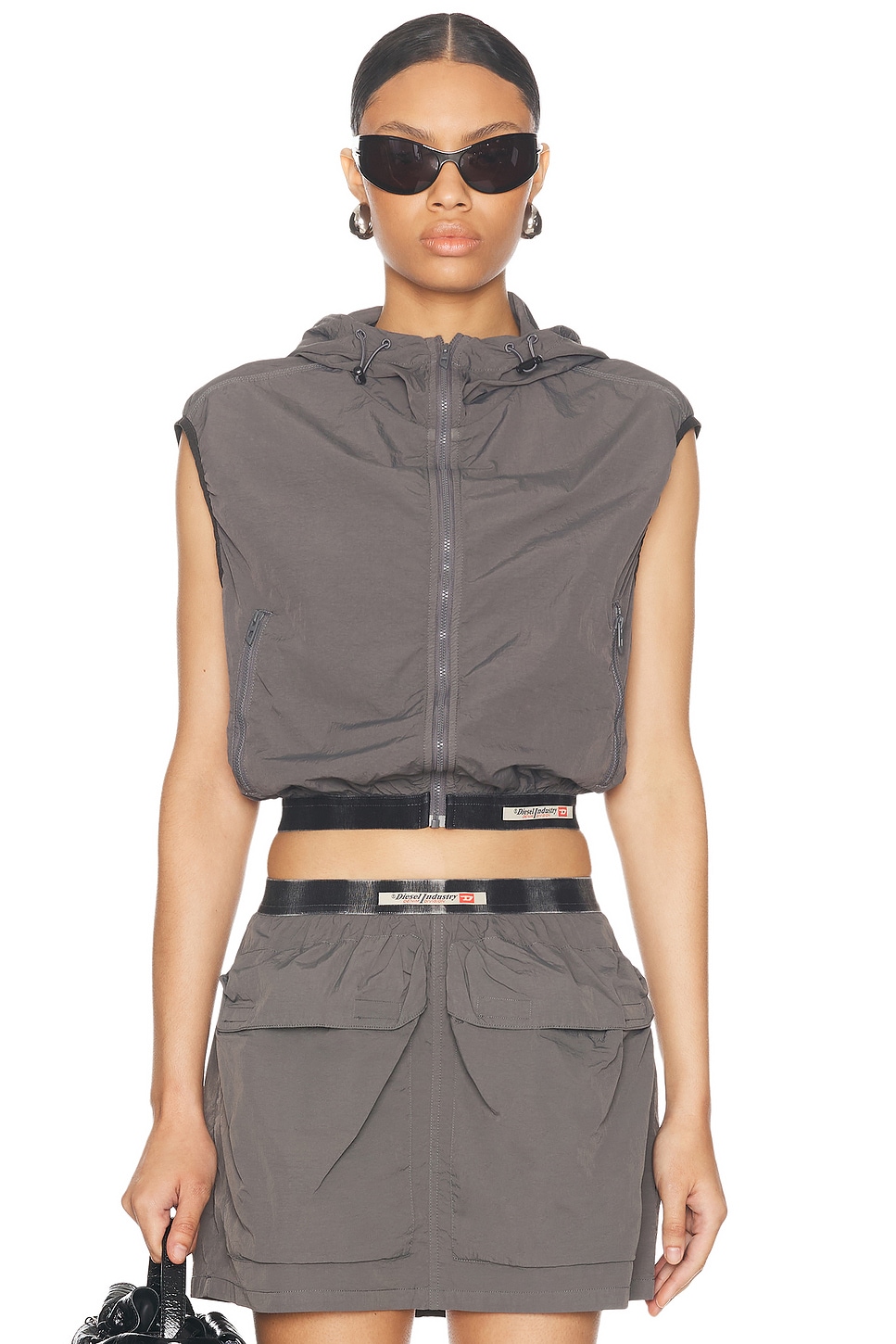 Image 1 of Diesel Windbreaker Vest in Dark & Grey