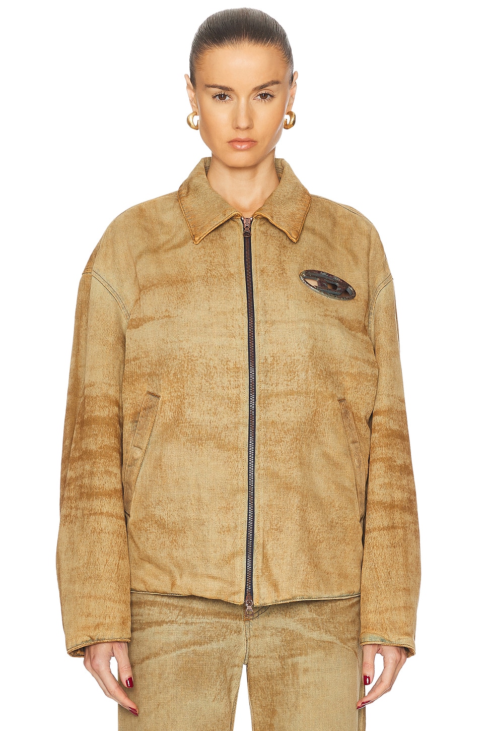 Diesel Zip Up Jacket In Denim