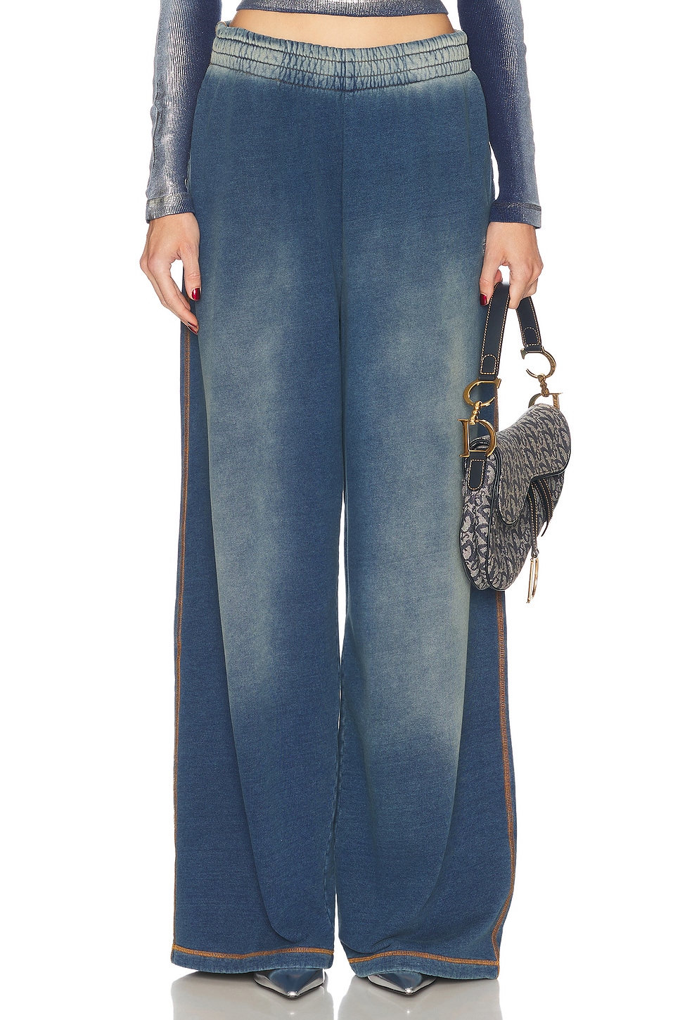 Wide Leg Pant in Blue