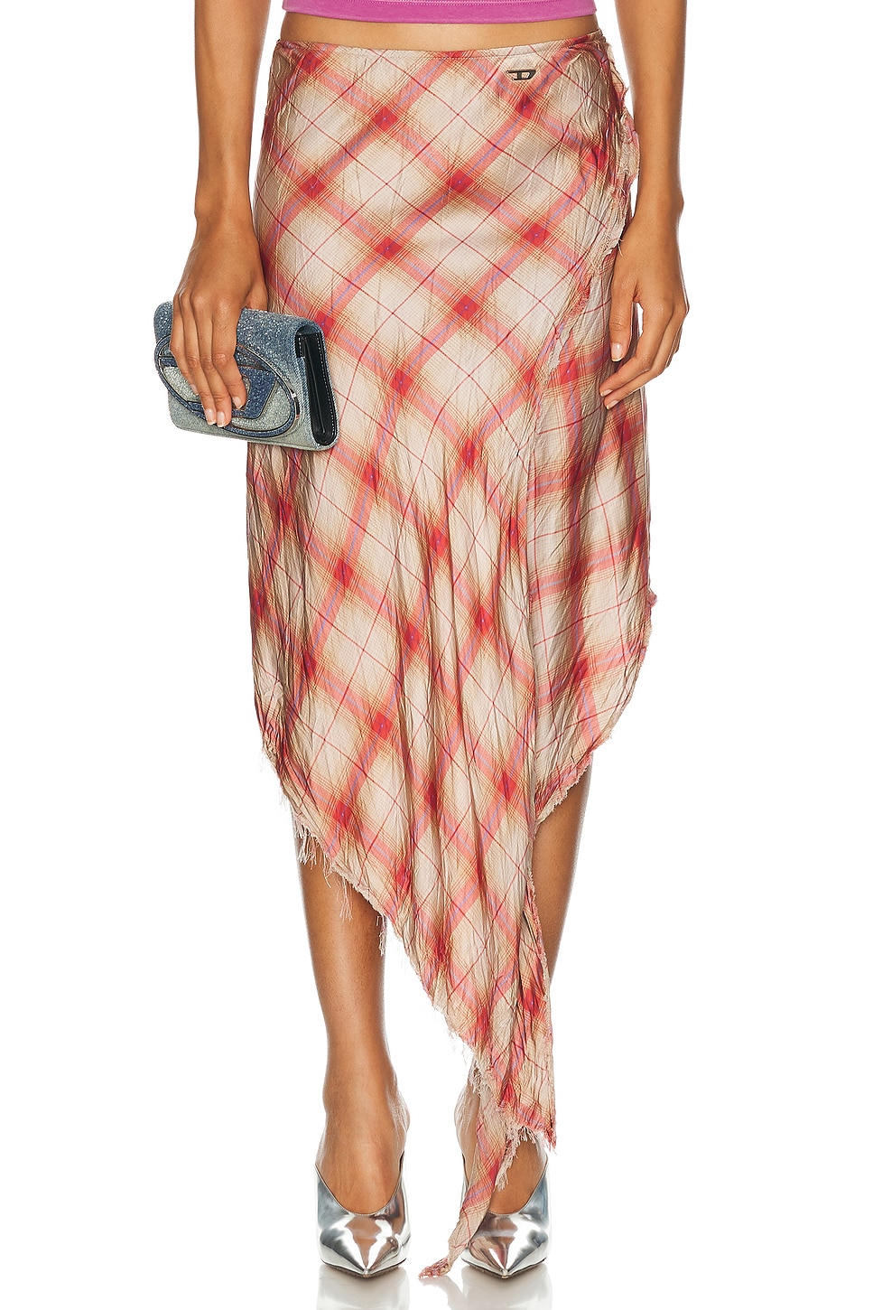 Image 1 of Diesel Asymmetric Long Skirt in Cinnamon