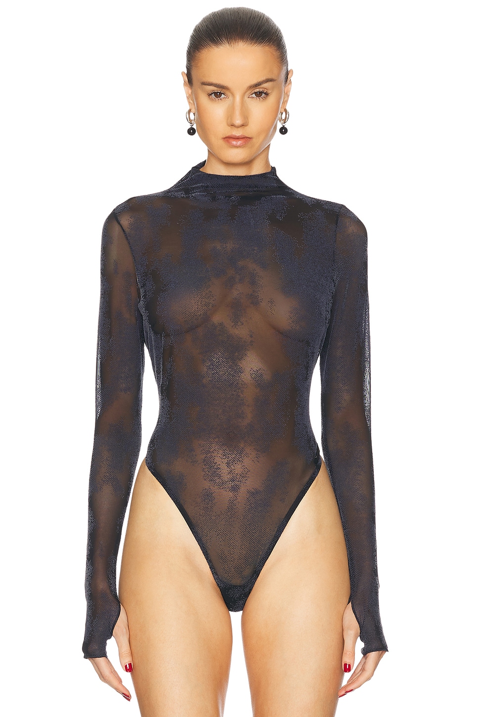 Shop Diesel X Savage Fenty By Rihanna Long Sleeve Bodysuit In Black