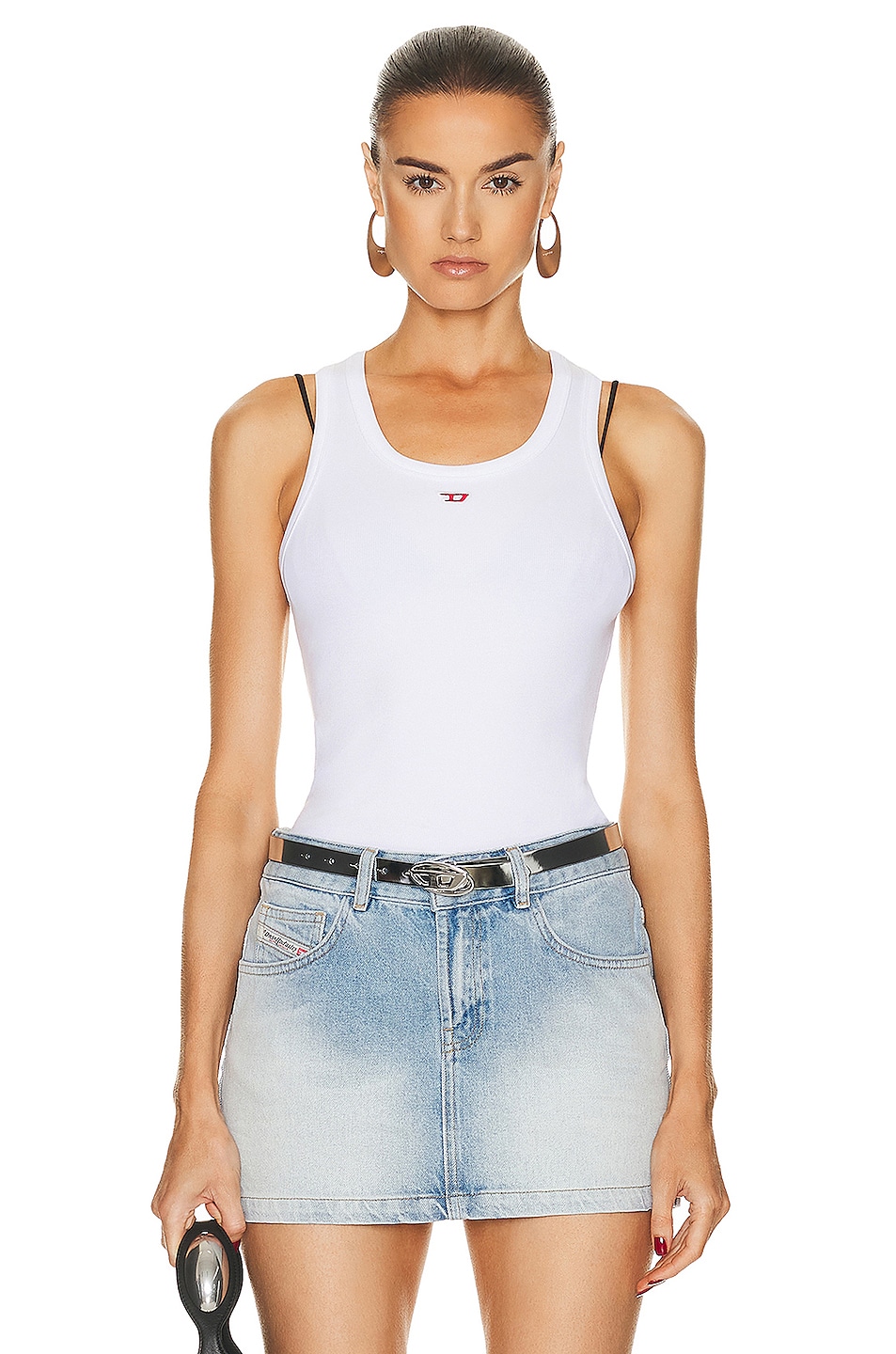 Image 1 of Diesel Stretch Tank Top in White
