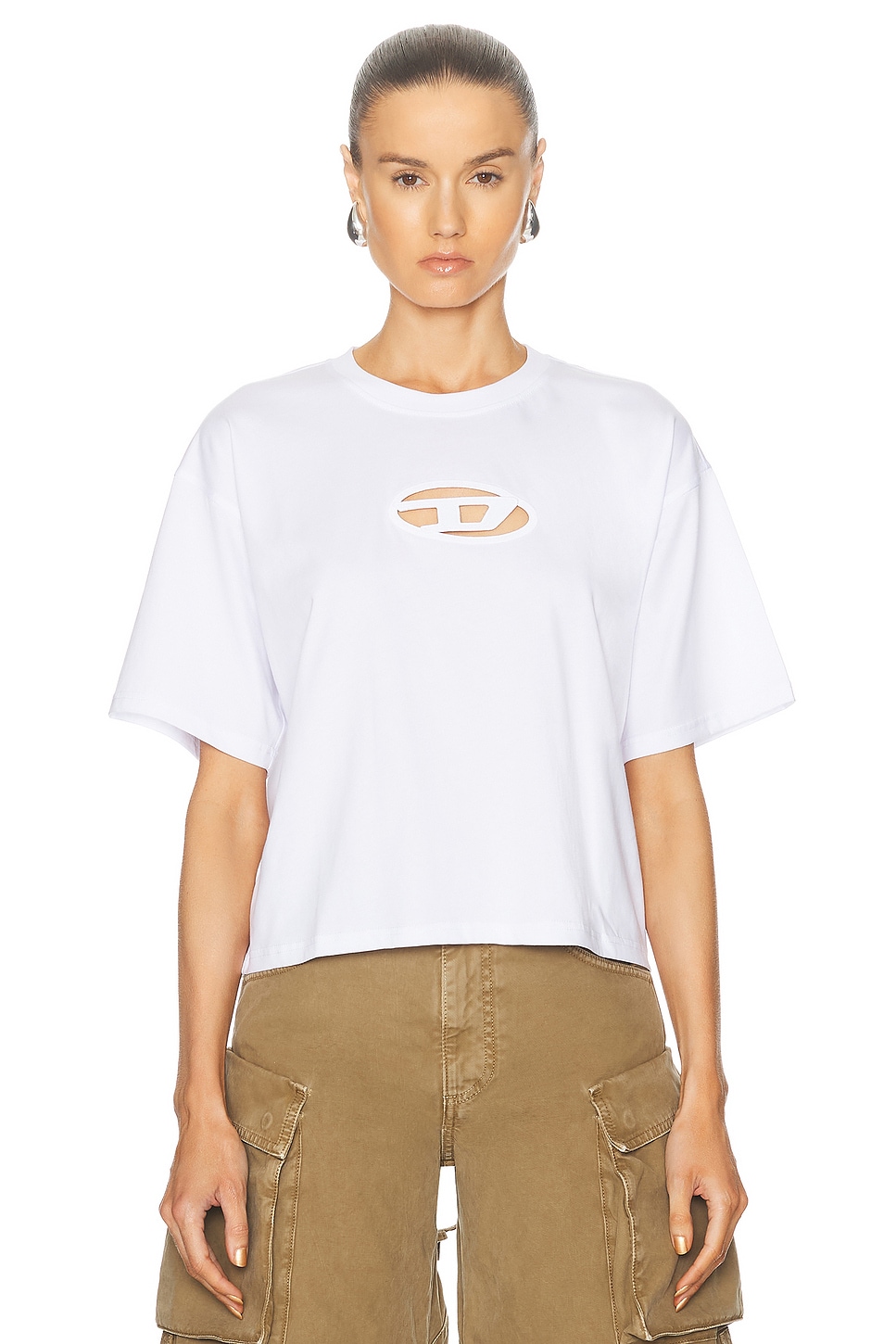 Image 1 of Diesel Relaxed Fit T-Shirt in White