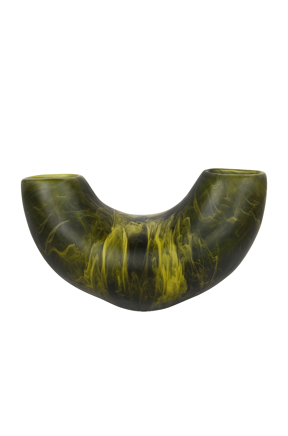 Image 1 of DINOSAUR DESIGNS Medium Horn Vase in Malachite Swirl