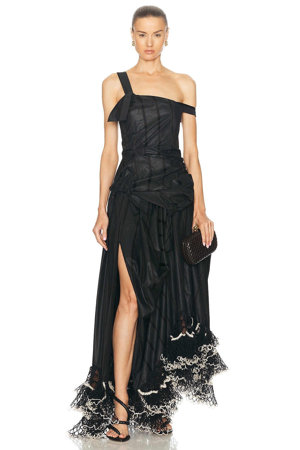 Image 1 of Diotima Slit Gown in Black