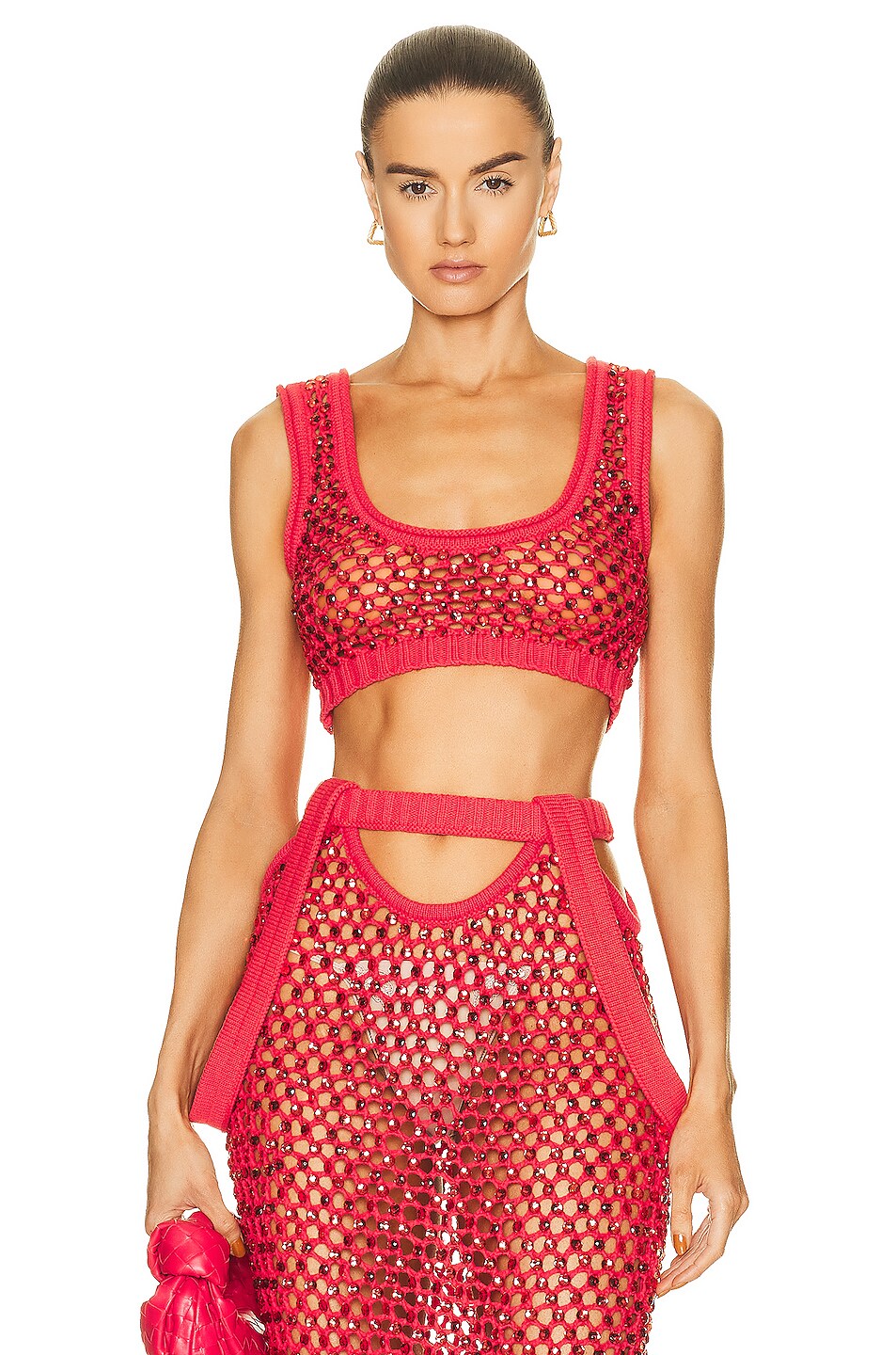 Image 1 of Diotima Lady Crystal Mesh Bralette in Red