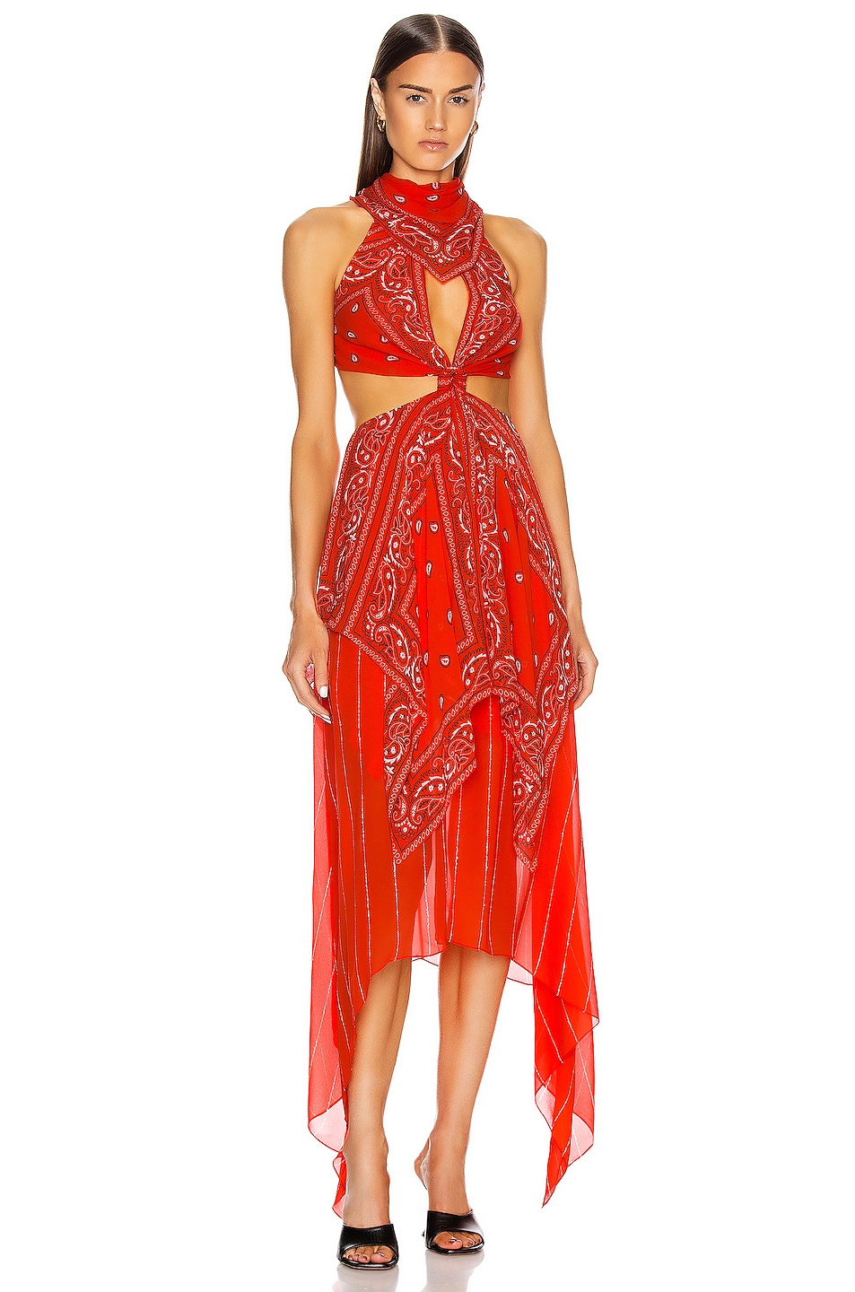 Image 1 of Dion Lee Bandana Knot Dress in Poppy
