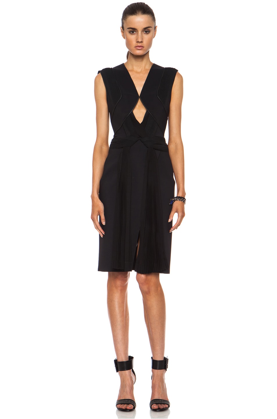 Image 1 of Dion Lee Neo Poly Pleat Shift Dress in Black
