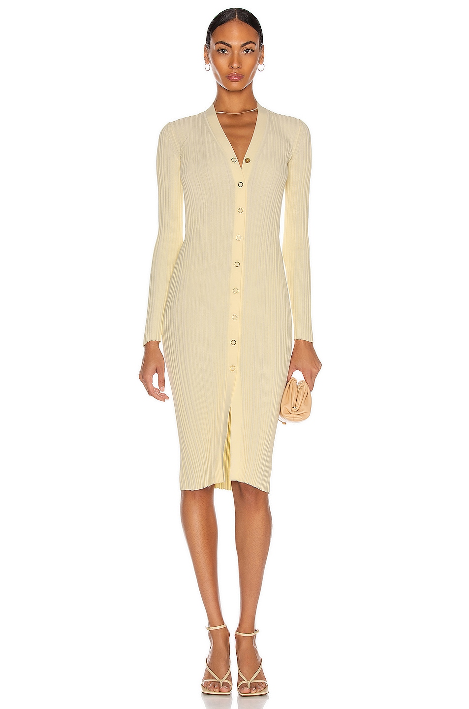 Image 1 of Dion Lee Float Rib Midi Dress in Yellow