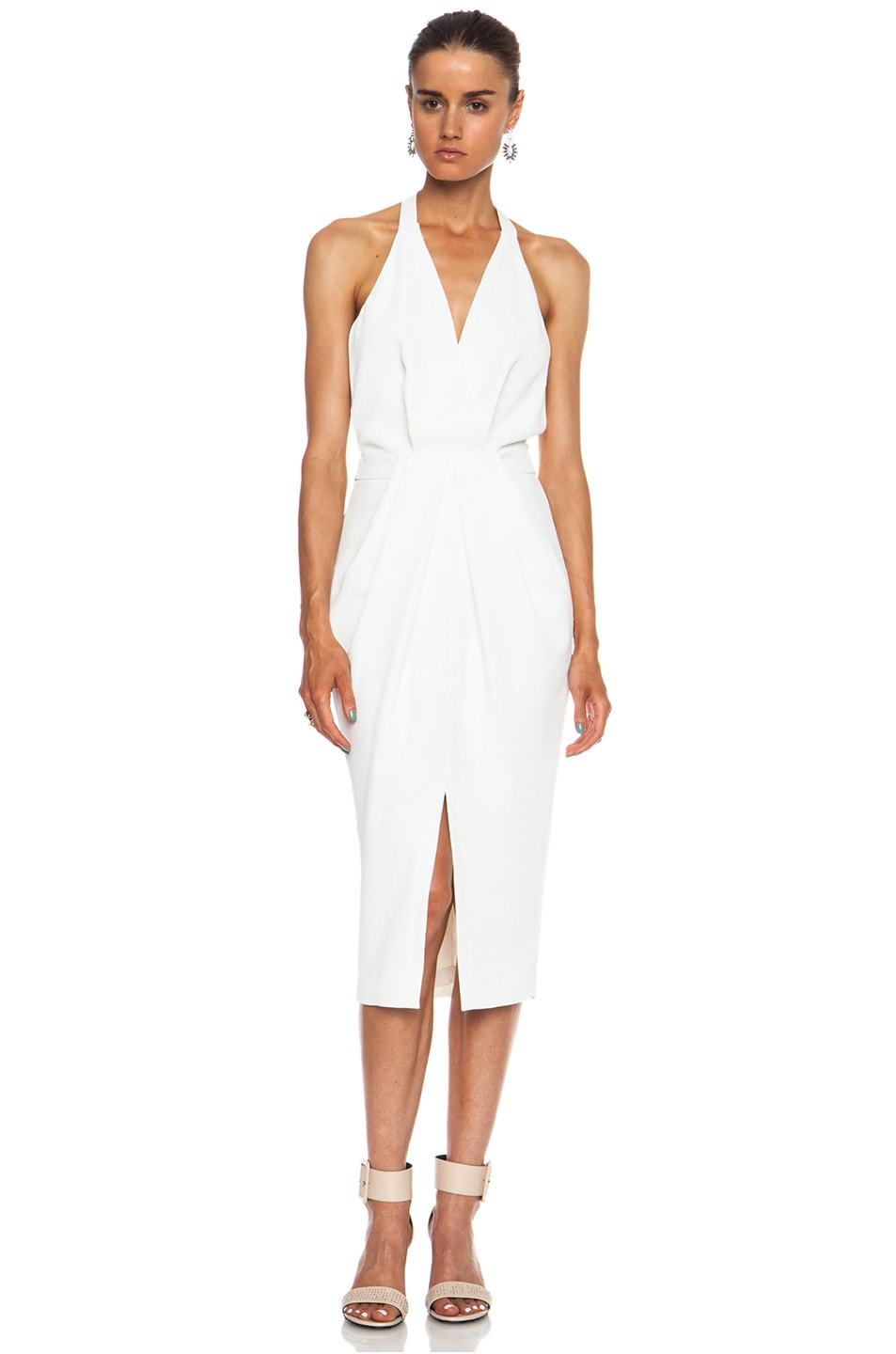 Image 1 of Dion Lee Drape Maxi Poly Dress in White Wash