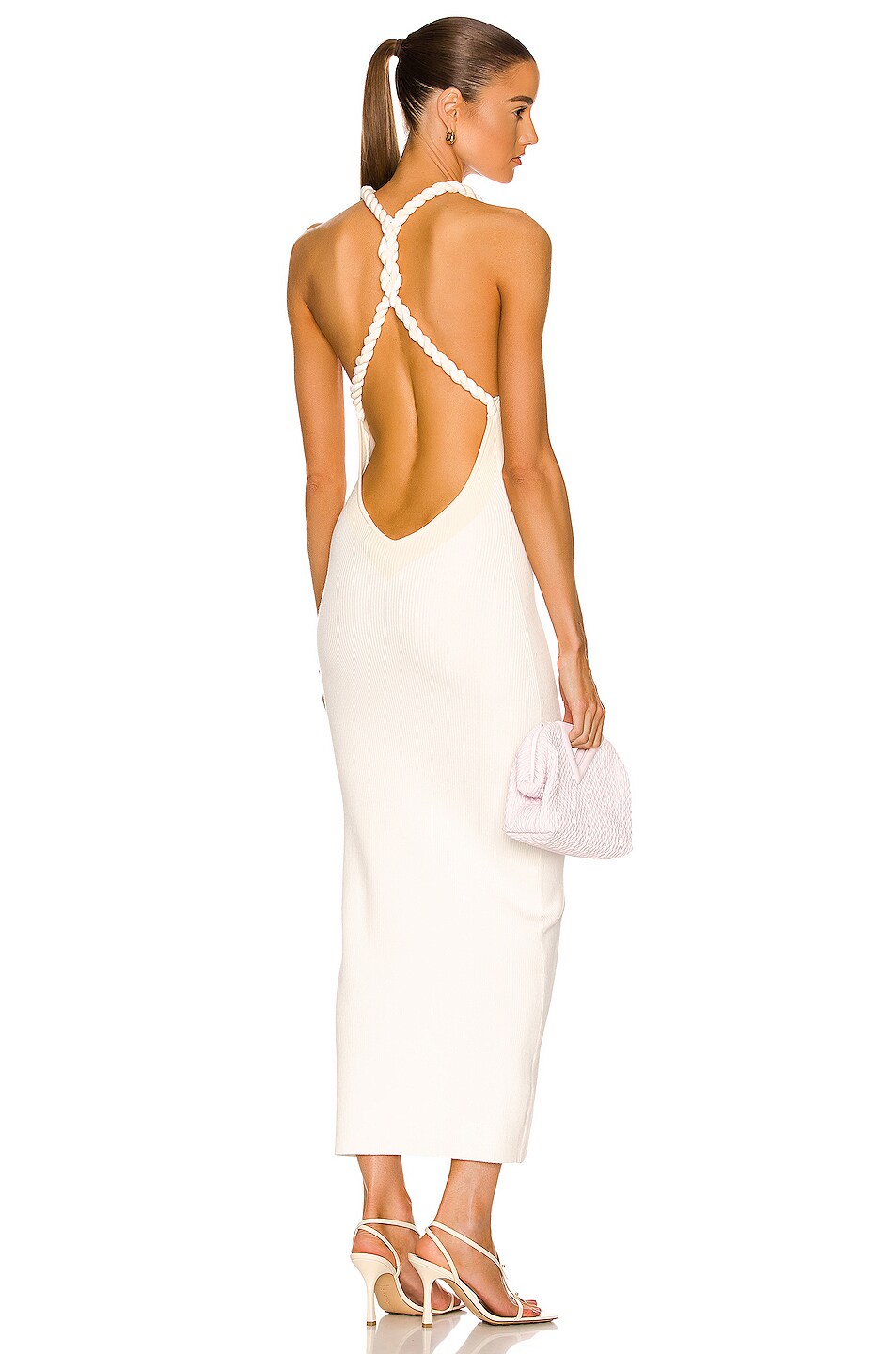 Image 1 of Dion Lee Double Rope Knit Dress in Ivory & Cream