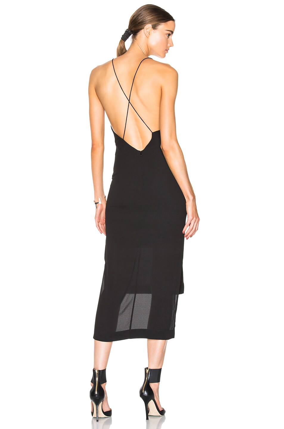 Image 1 of Dion Lee Line II Poly Georgette Camisole Dress in Black