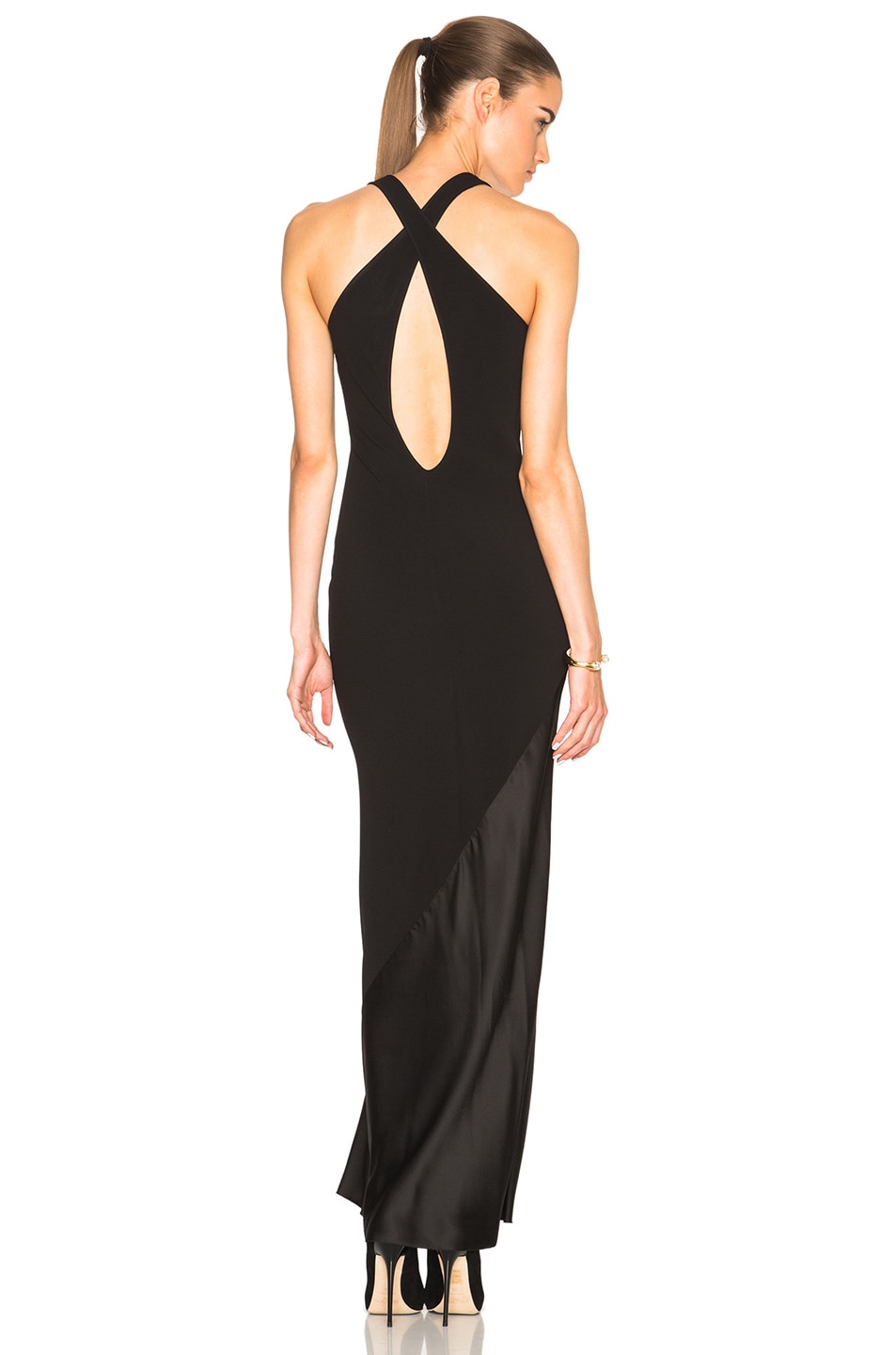 Image 1 of Dion Lee Collapsed Crepe Suspended Bias Tank Dress in Black