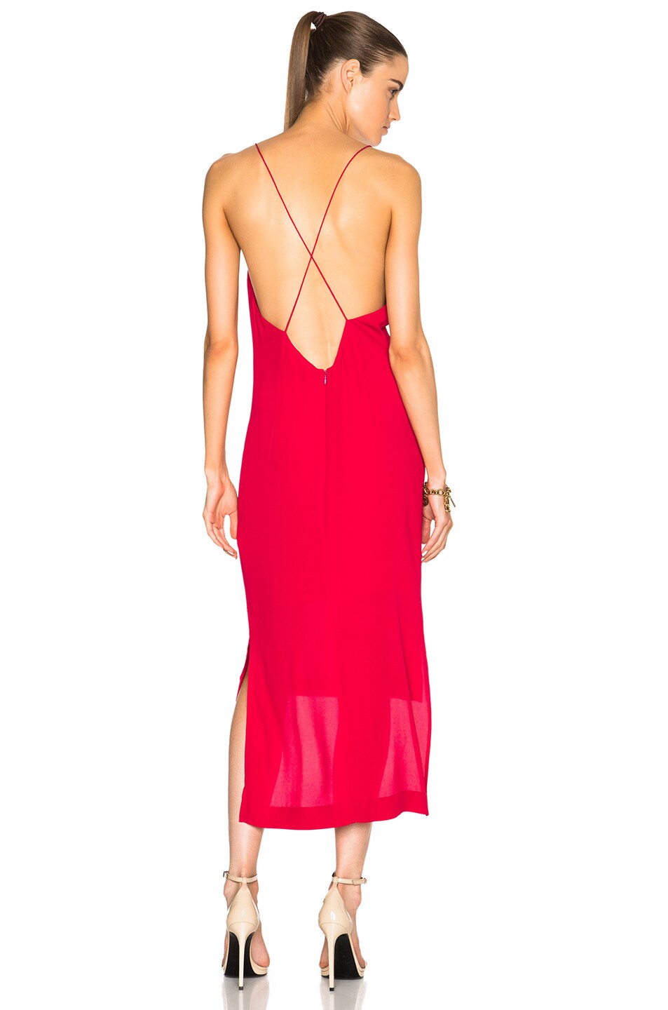 Image 1 of Dion Lee Fine Line Cami Dress in Cherry
