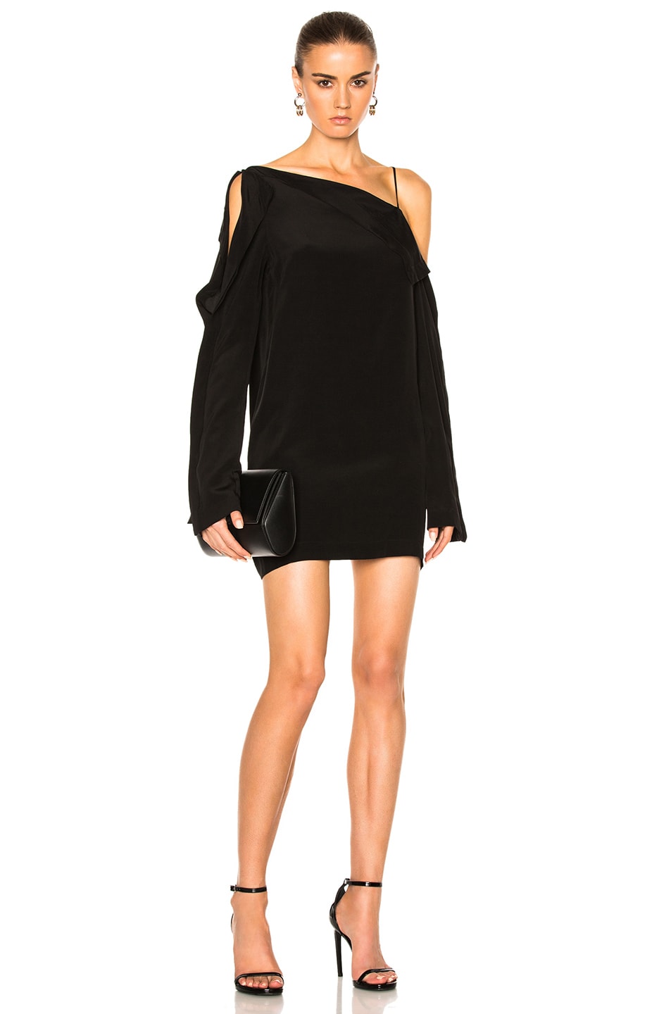 Image 1 of Dion Lee Axis Silk Dress in Black