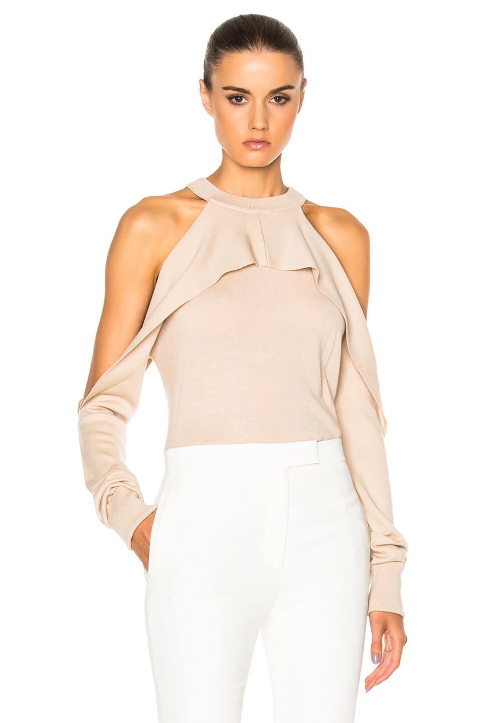 Image 1 of Dion Lee Merino Release Sleeve Sweater in Blush