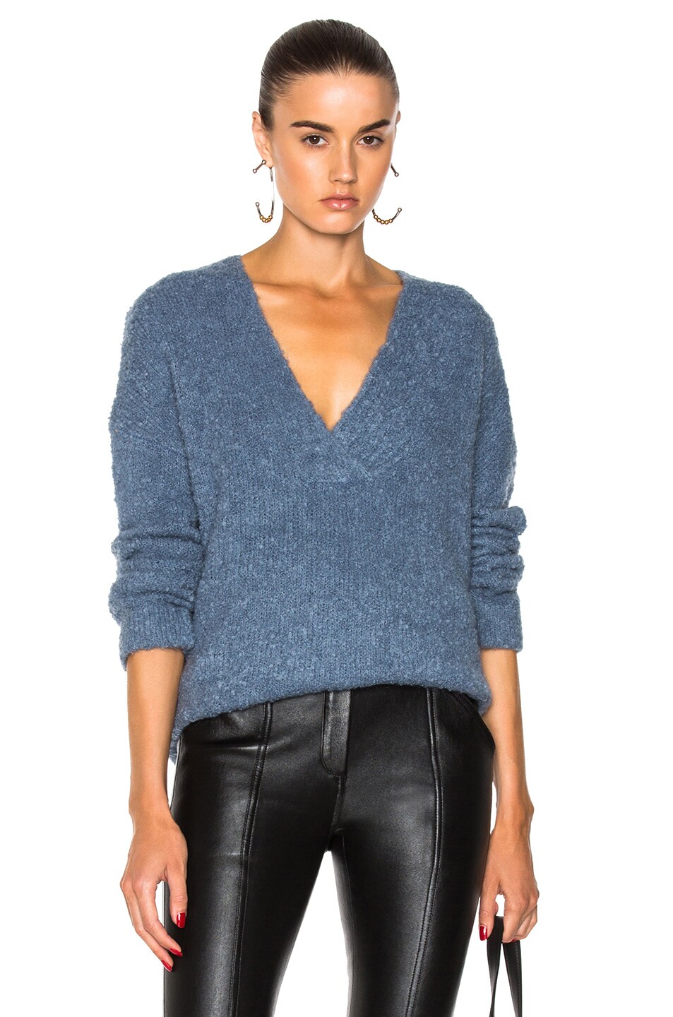 Image 1 of Dion Lee Shearling Boucle Sweater in Ice Blue