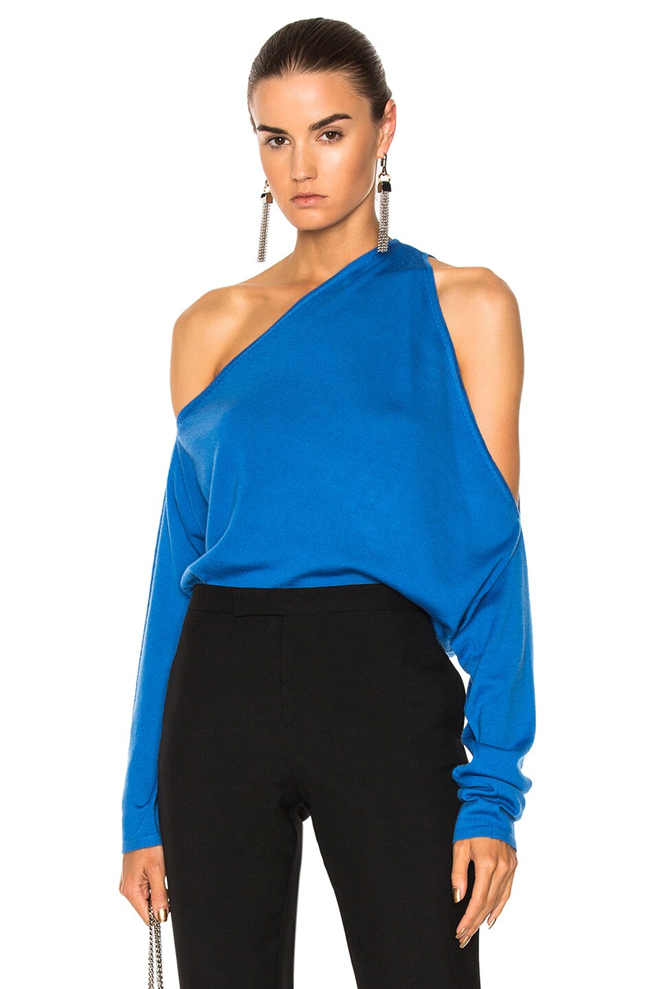 Image 1 of Dion Lee Falling Knit Sweater in Cerulean Blue