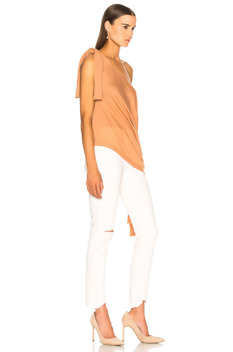 Dion Lee Falling Tie Knit Top in Clay FWRD