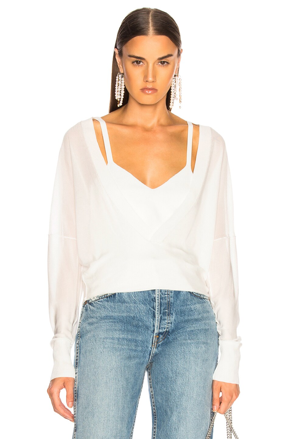 Image 1 of Dion Lee Layered Loop Sweater in Ivory