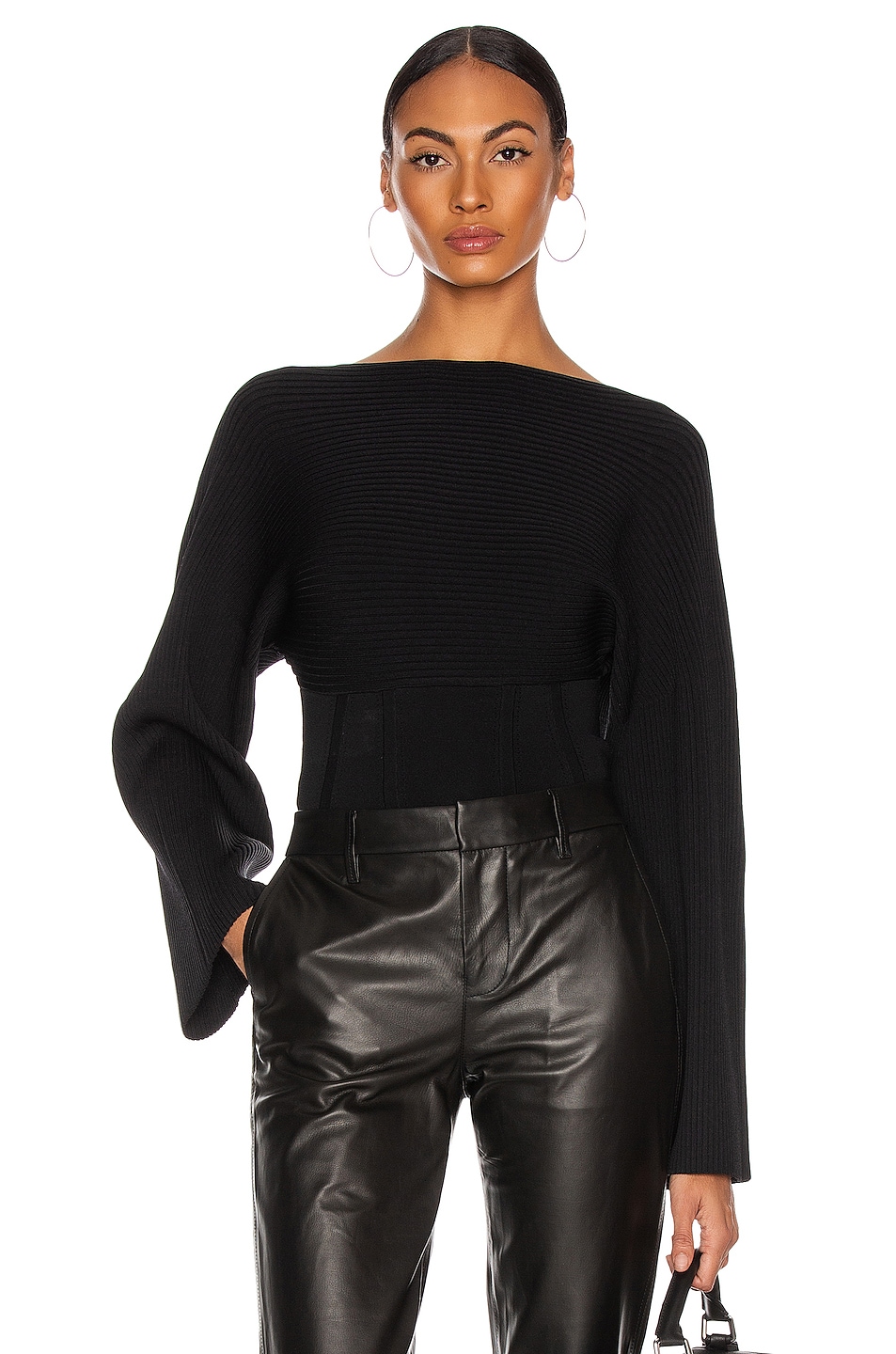 Image 1 of Dion Lee Cocoon Corset Sweater in Black