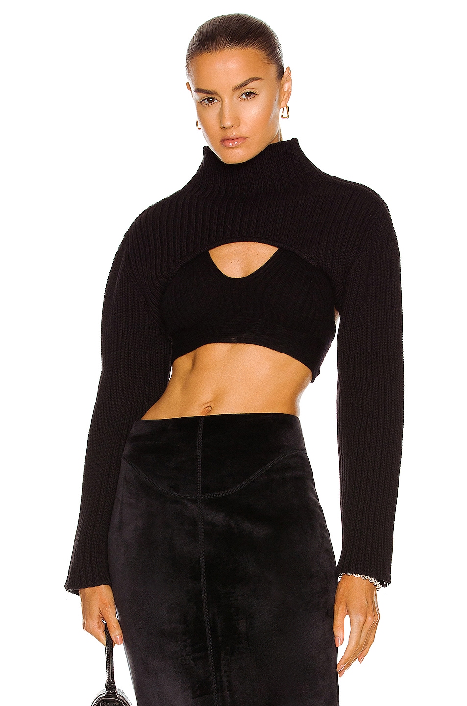 Image 1 of Dion Lee Zip Placket Sleeve Sweater in Black