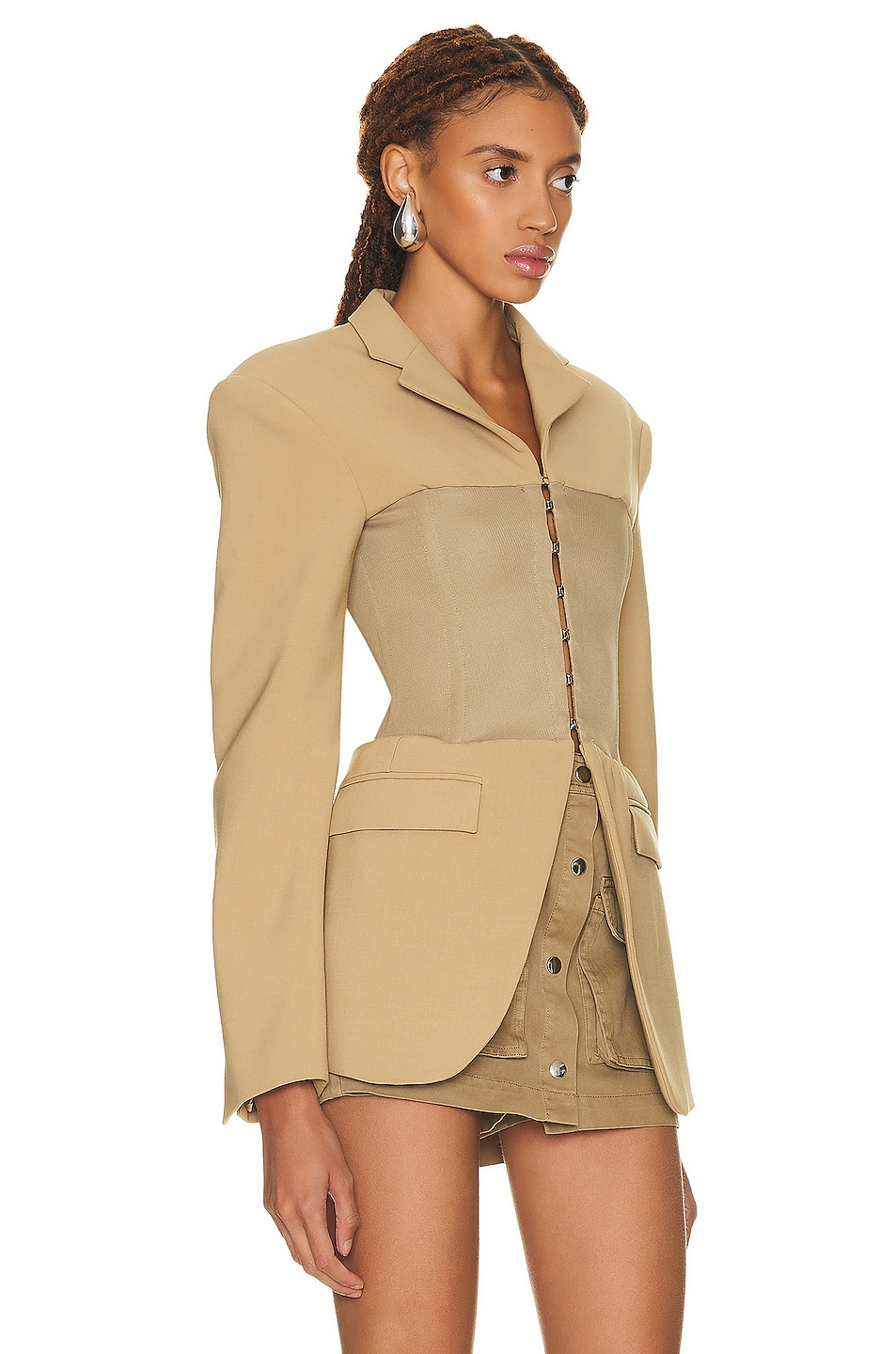 Dion Lee Corset Tube Blazer in Khaki | FWRD