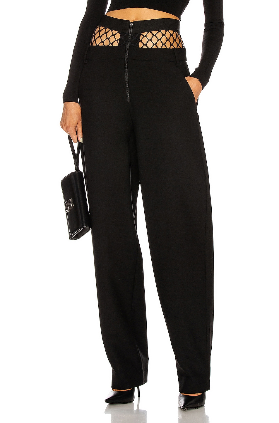 Image 1 of Dion Lee Fishnet Tailored Pant in Black