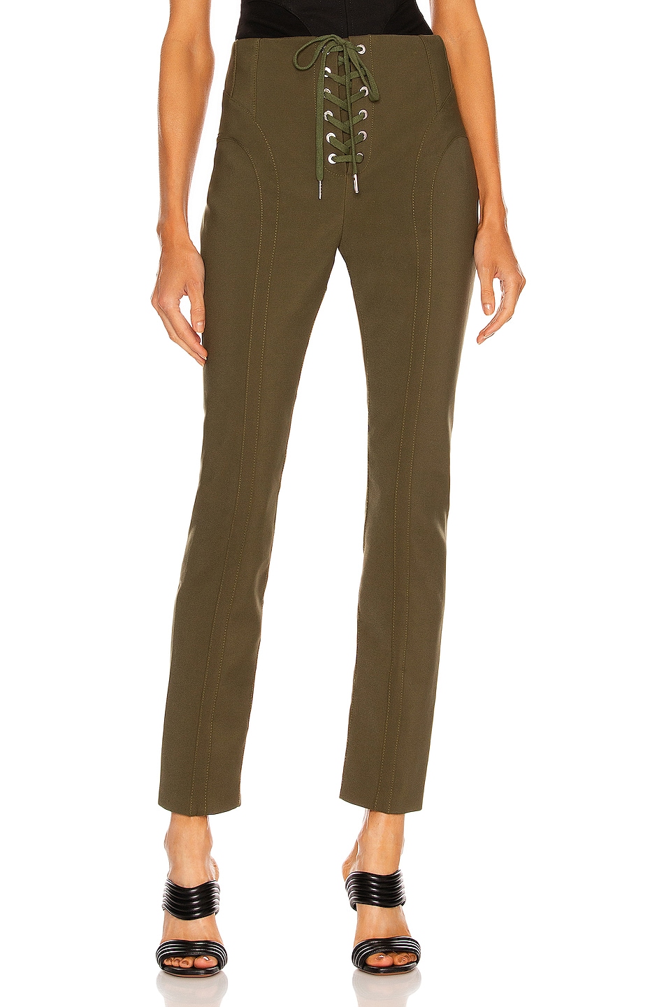 Image 1 of Dion Lee Contour Stitch Pant in Dark Olive