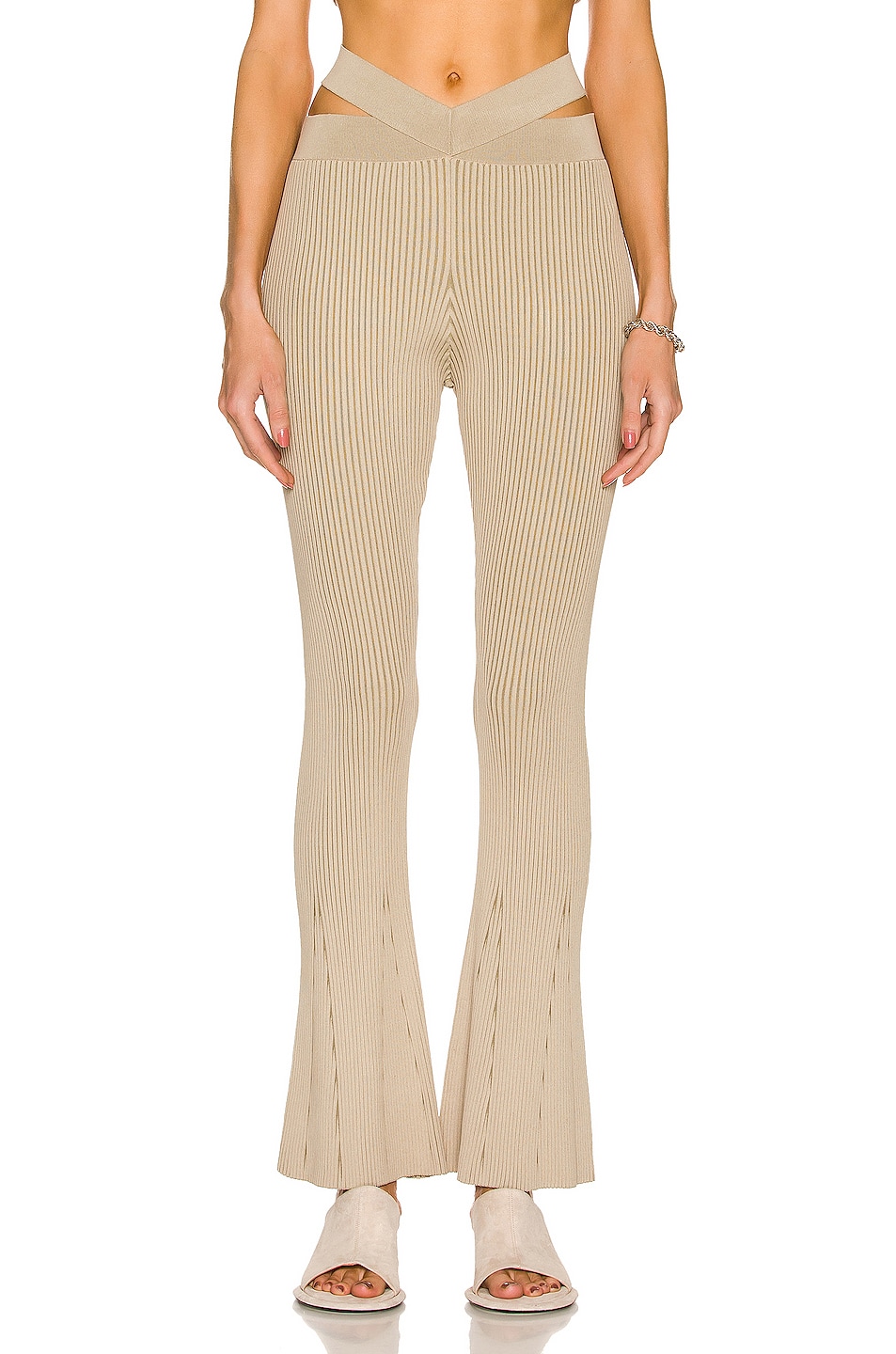 Image 1 of Dion Lee Cross Rib Pant in Sand & Military