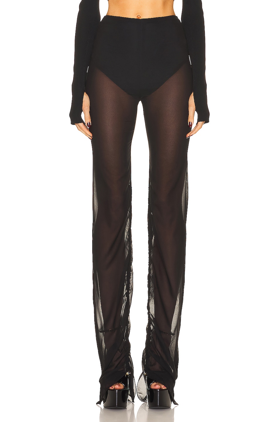 Image 1 of Dion Lee Drape Print Gather Pant in Black